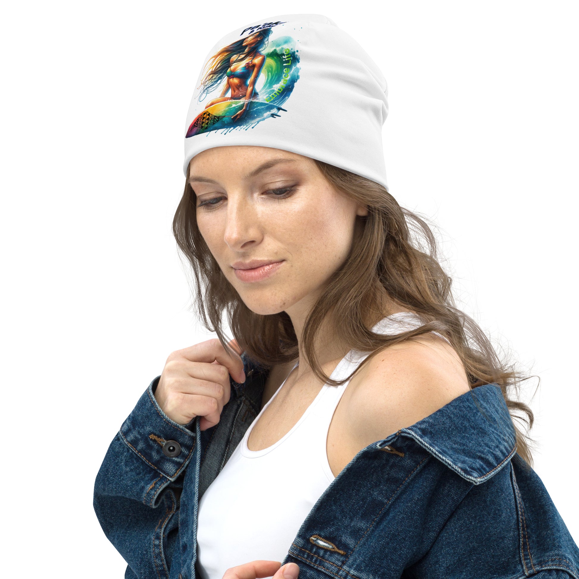 Embrace Life All-Over Print Beanie Beanie Pa'akai & Kukui
