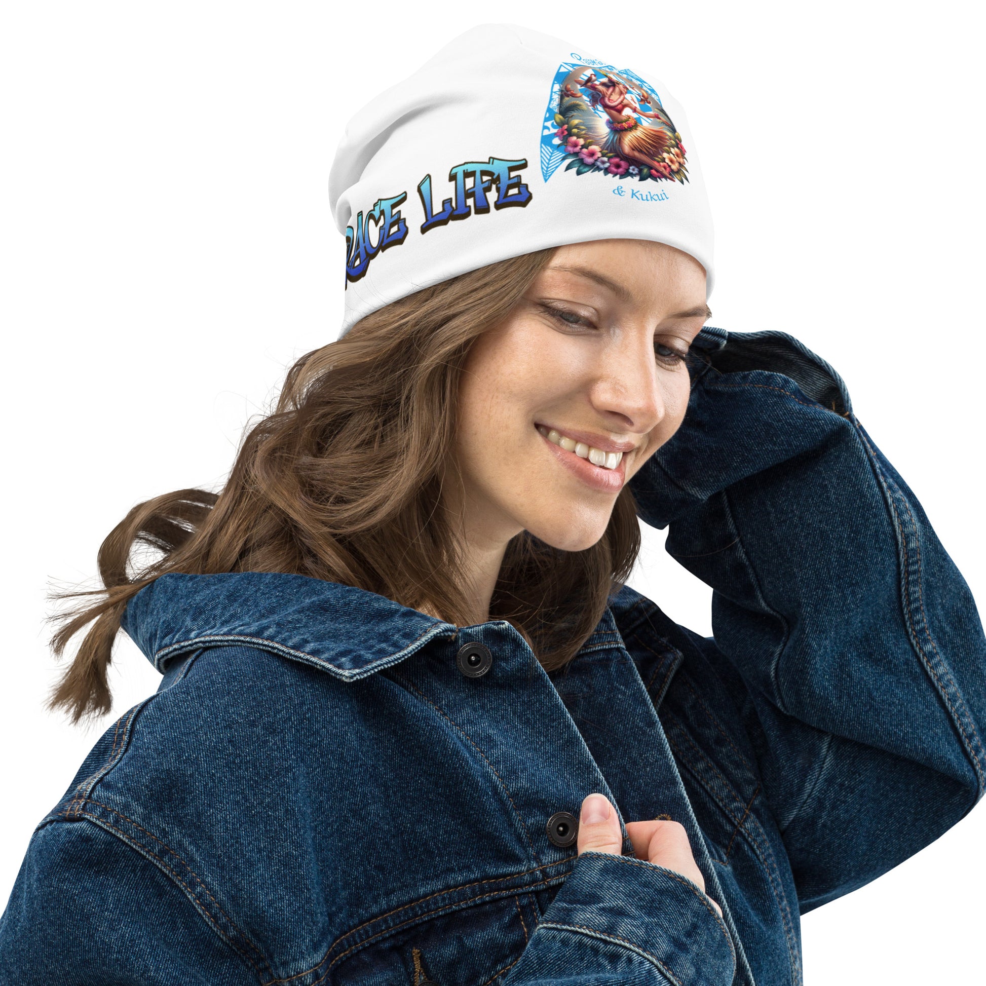 Hula Girl Vibes All-Over Print Beanie Beanie Pa'akai & Kukui
