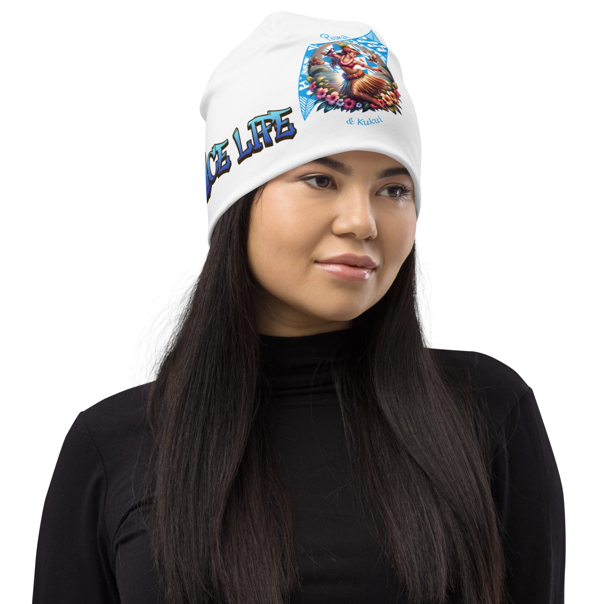 Hula Girl Vibes All-Over Print Beanie Beanie Pa'akai & Kukui