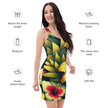 Nā Pua Nani Bodycon Dress Dress Pa'akai & Kukui