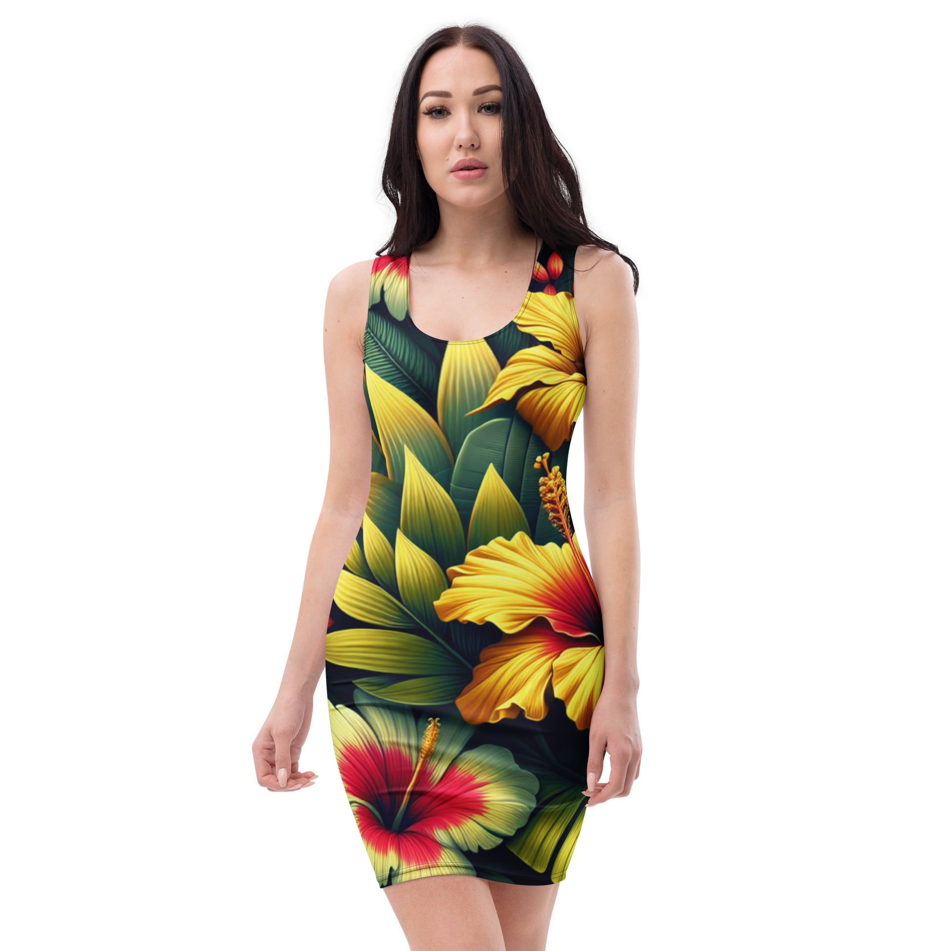 Nā Pua Nani Bodycon Dress Dress Pa'akai & Kukui XS