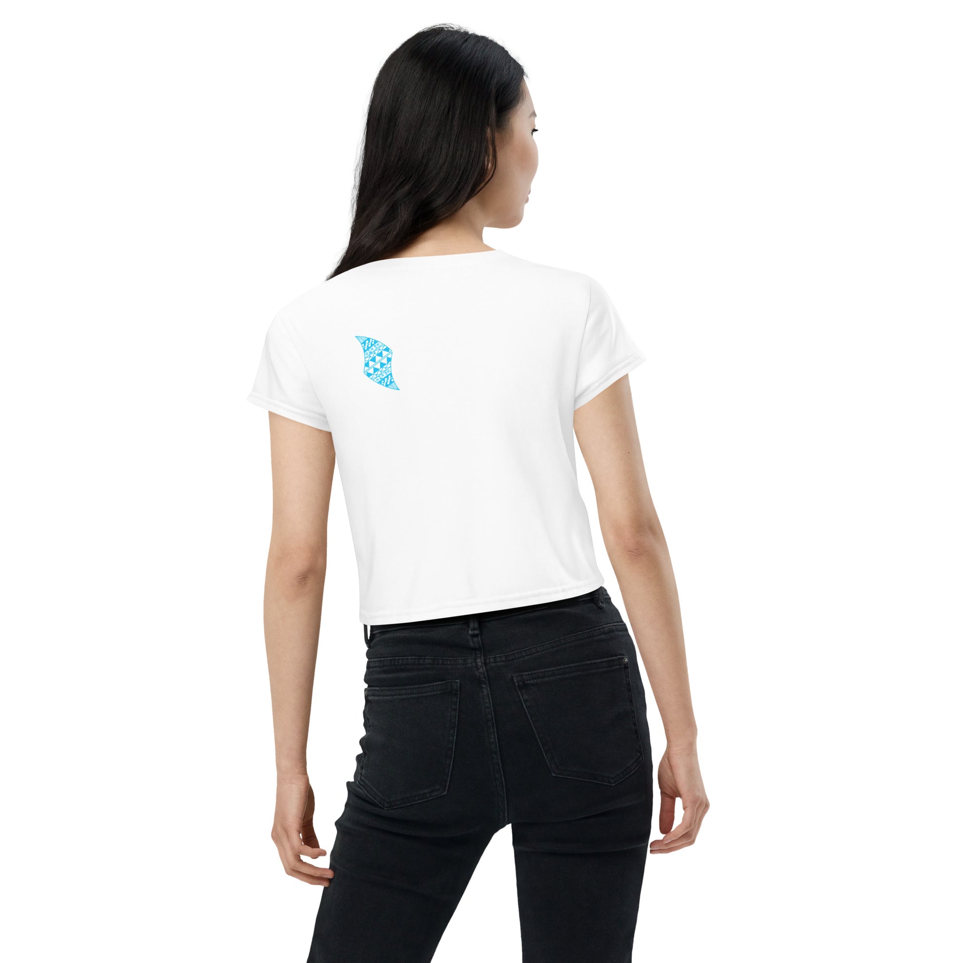 Tribal Shark Crop Top Tee Crop Top Pa'akai & Kukui