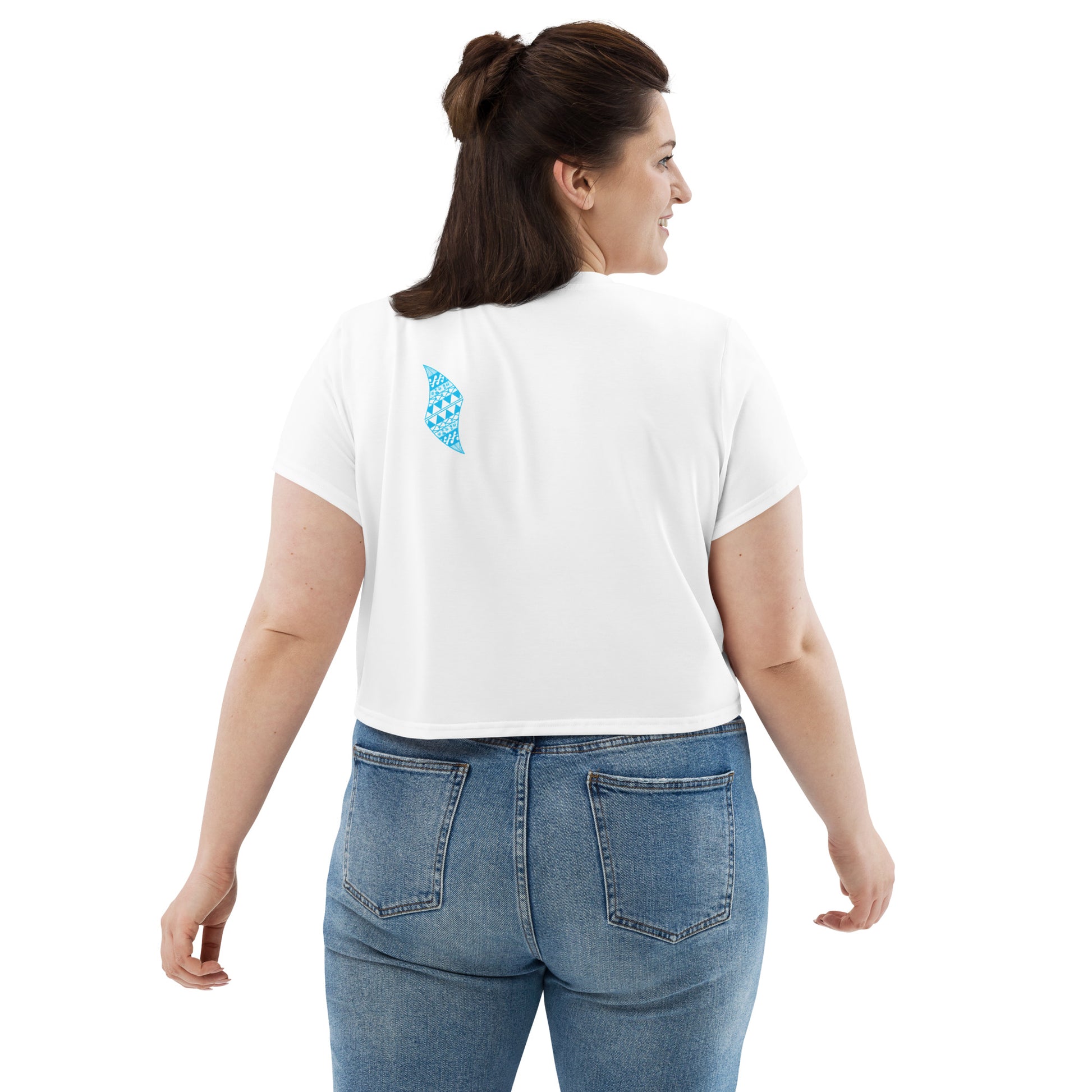 Tribal Shark Crop Top Tee Crop Top Pa'akai & Kukui