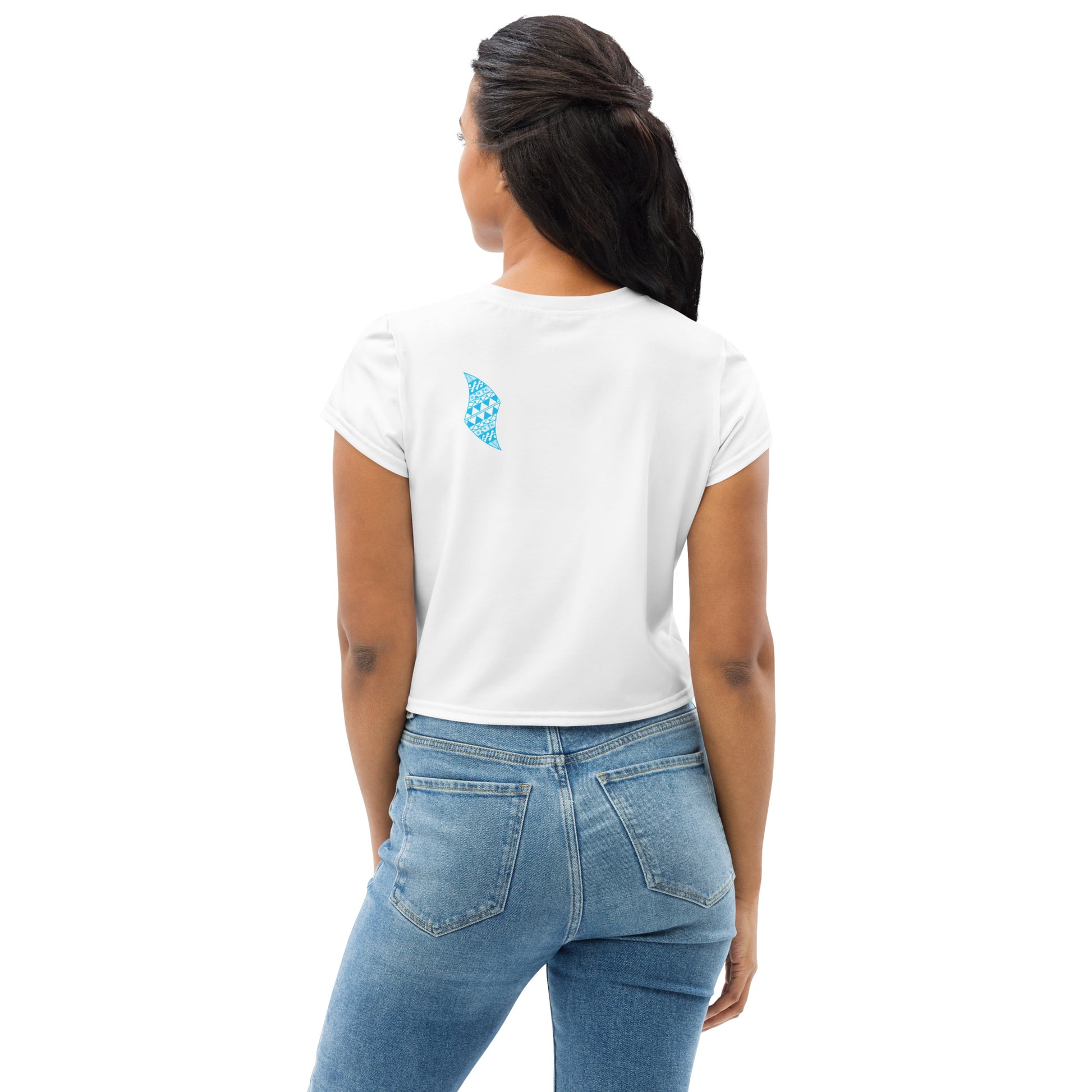 Tribal Shark Crop Top Tee Crop Top Pa'akai & Kukui