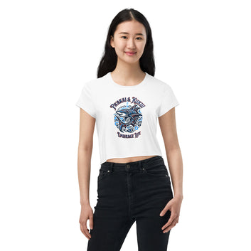 Tribal Shark Crop Top Tee