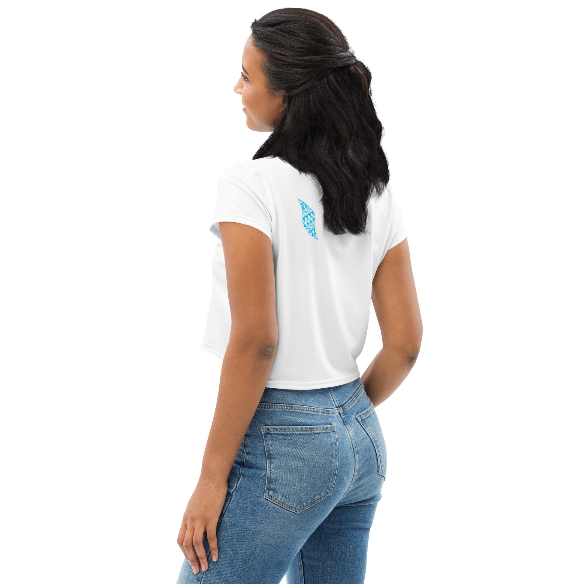 Tribal Shark Crop Top Tee Crop Top Pa'akai & Kukui