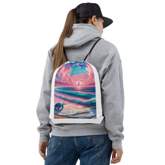Pink Sunset Drawstring bag Drawstring Bag Pa'akai & Kukui Default Title