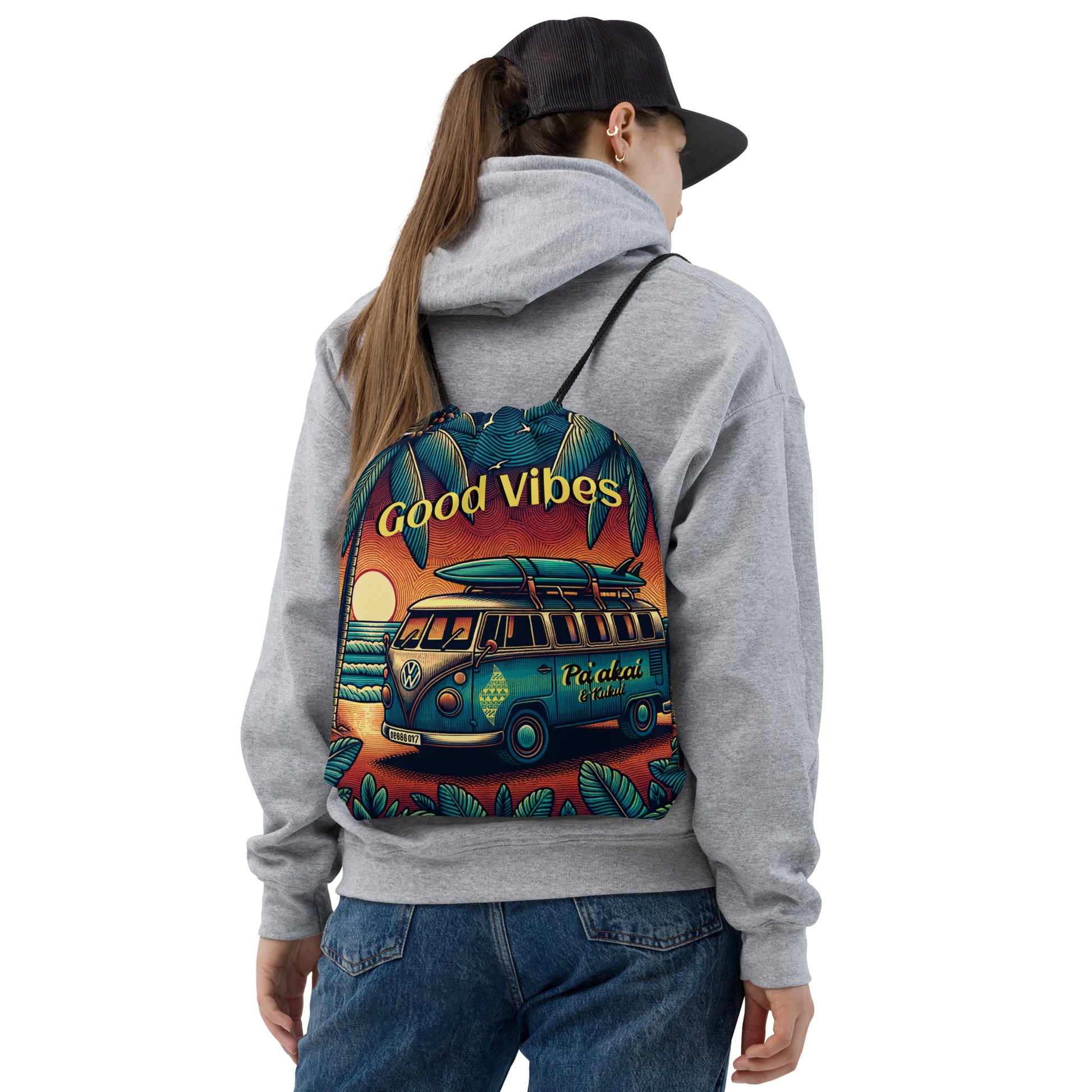 VW Good Vibes Drawstring bag Drawstring Bag Pa'akai & Kukui Default Title