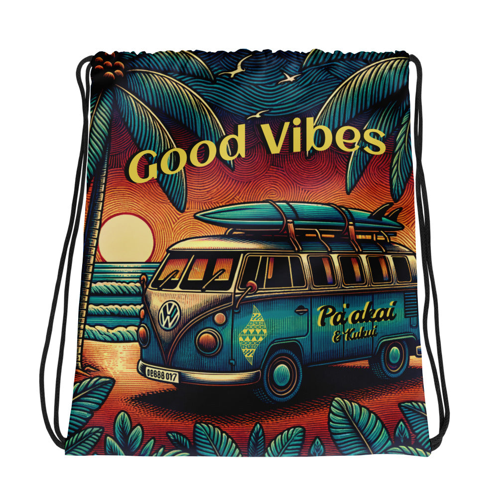 VW Good Vibes Drawstring bag Drawstring Bag Pa'akai & Kukui