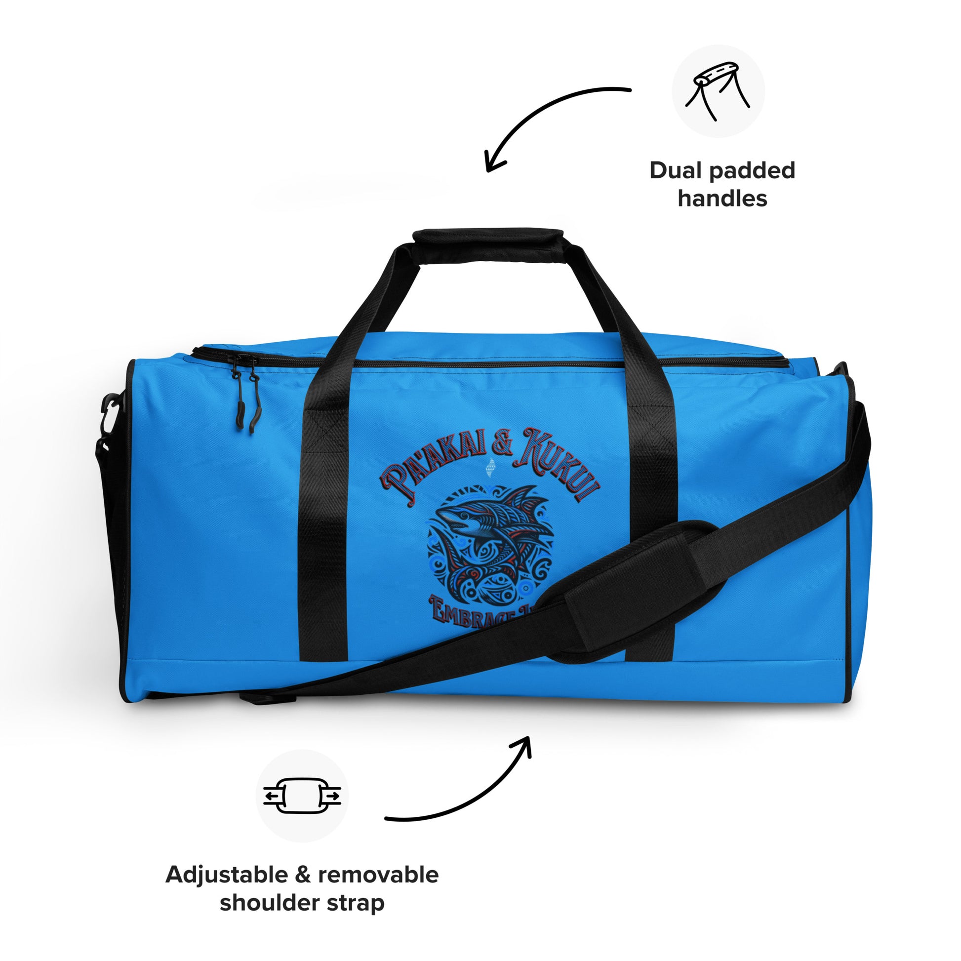 Tribal Shark Duffle bag Gym Bag Pa'akai & Kukui