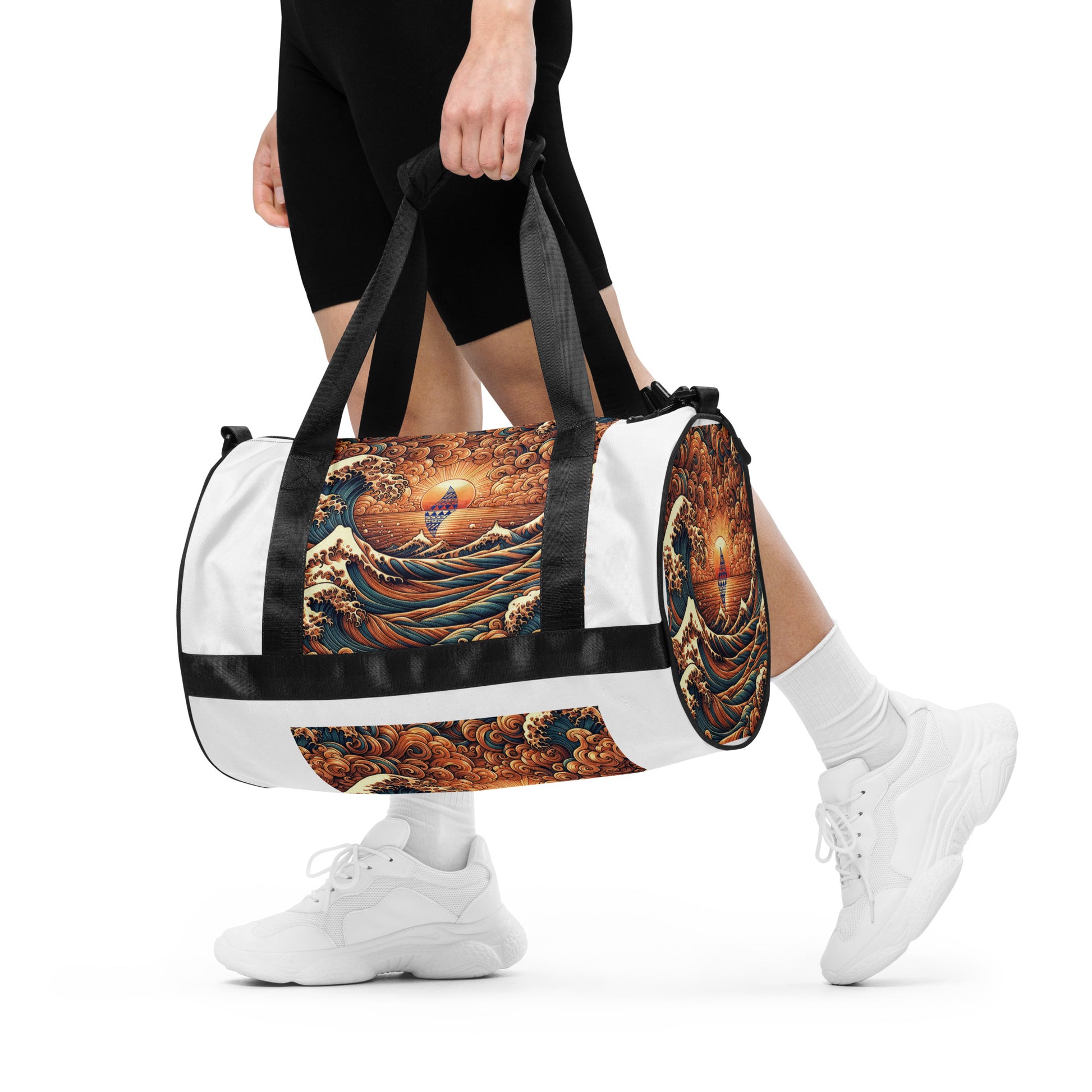 Japanese Wave Art Gym Bag Gym Bag Pa'akai & Kukui