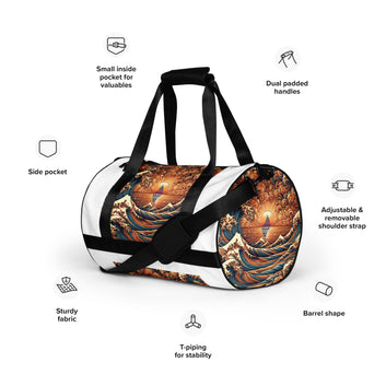 Japanese Wave Art Gym Bag