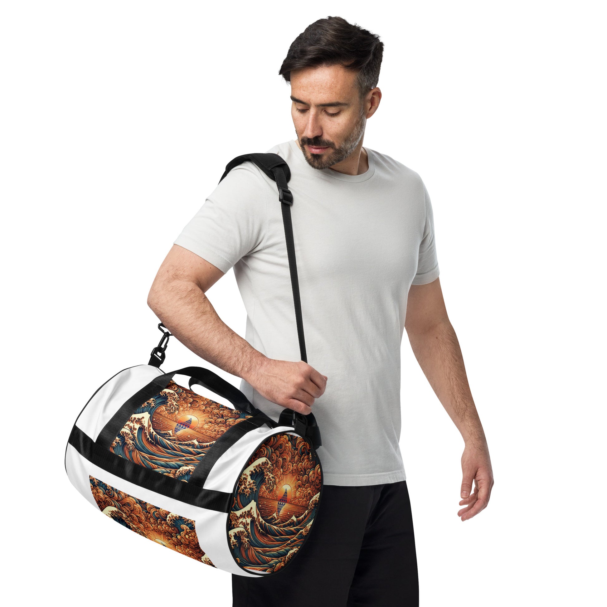 Japanese Wave Art Gym Bag Gym Bag Pa'akai & Kukui