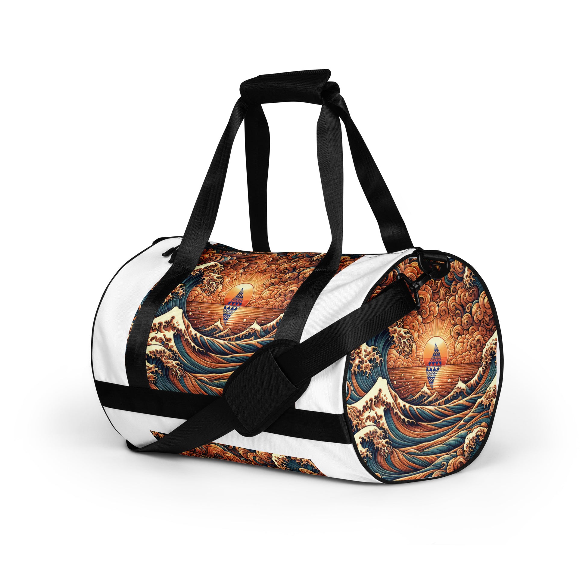Japanese Wave Art Gym Bag Gym Bag Pa'akai & Kukui