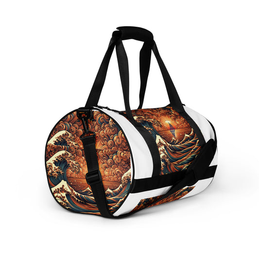 Japanese Wave Art Gym Bag