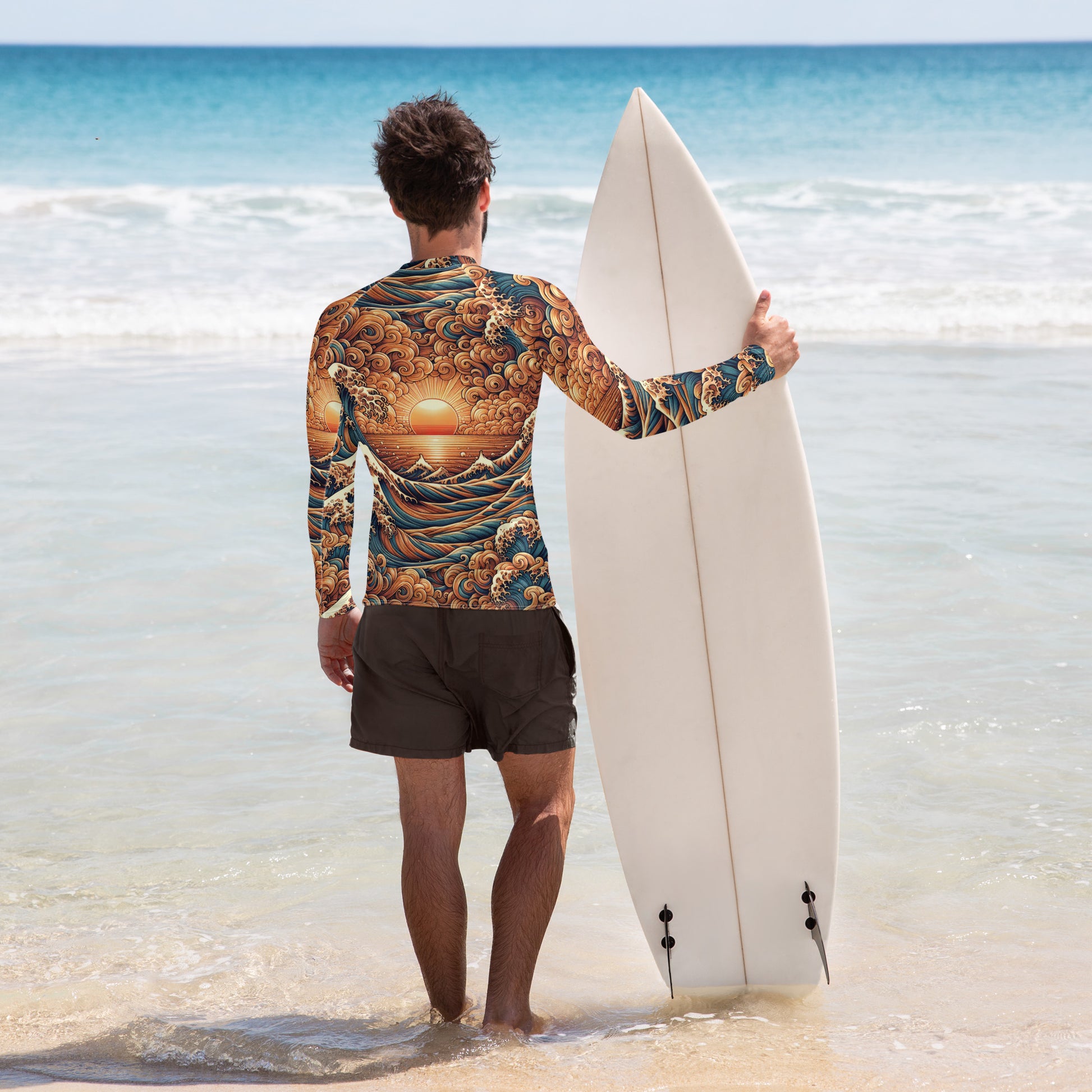 Japanese Wave Art / Men's Rash Guard Rash Guard Pa'akai & Kukui