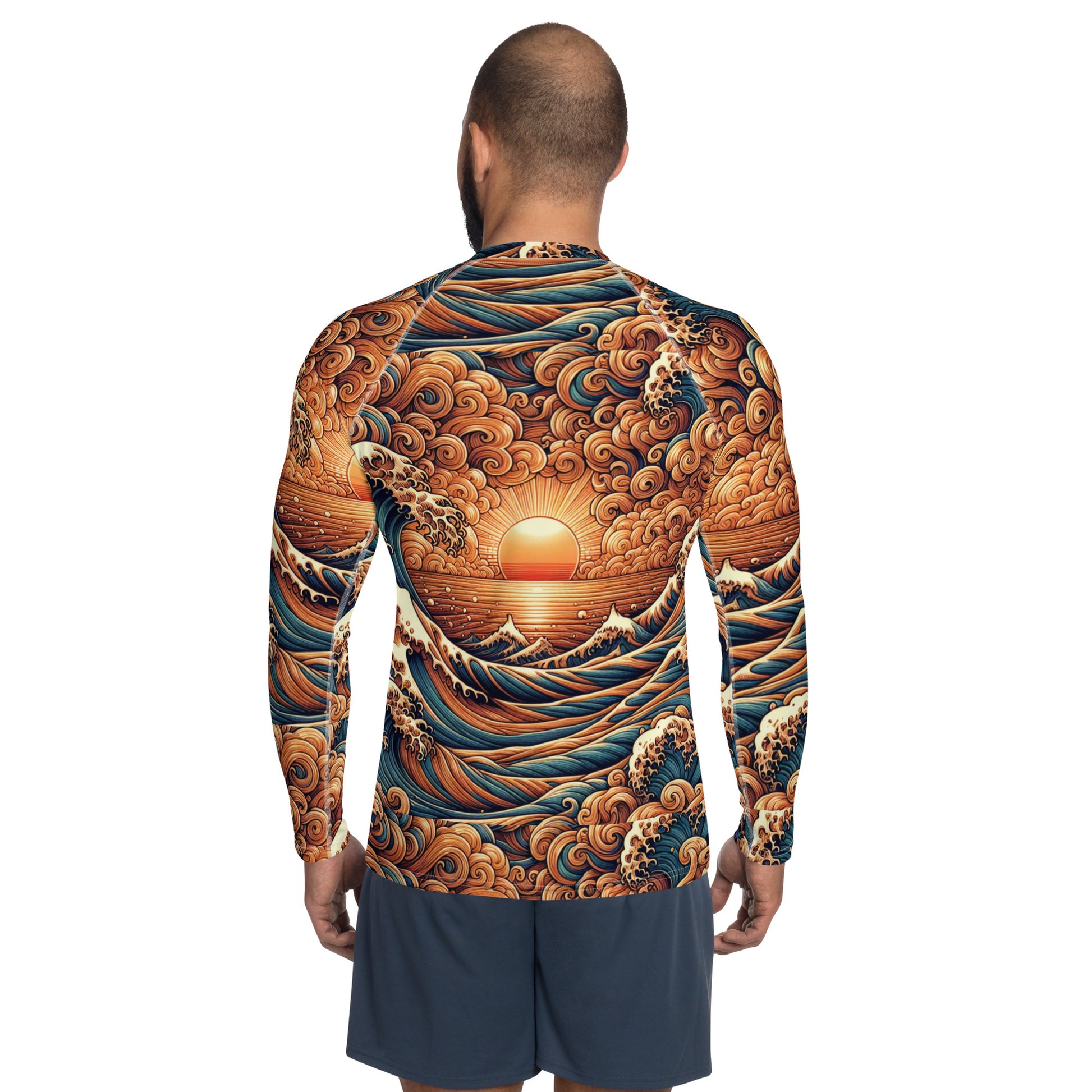 Japanese Wave Art / Men's Rash Guard Rash Guard Pa'akai & Kukui