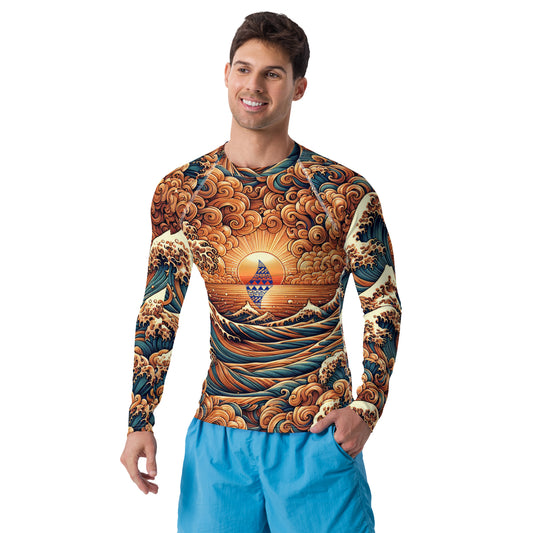Japanese Wave Art / Men's Rash Guard