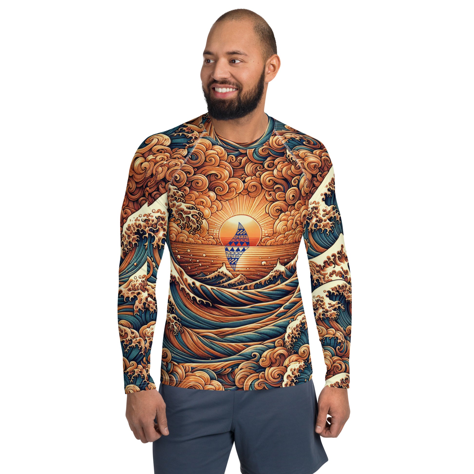 Japanese Wave Art / Men's Rash Guard Rash Guard Pa'akai & Kukui