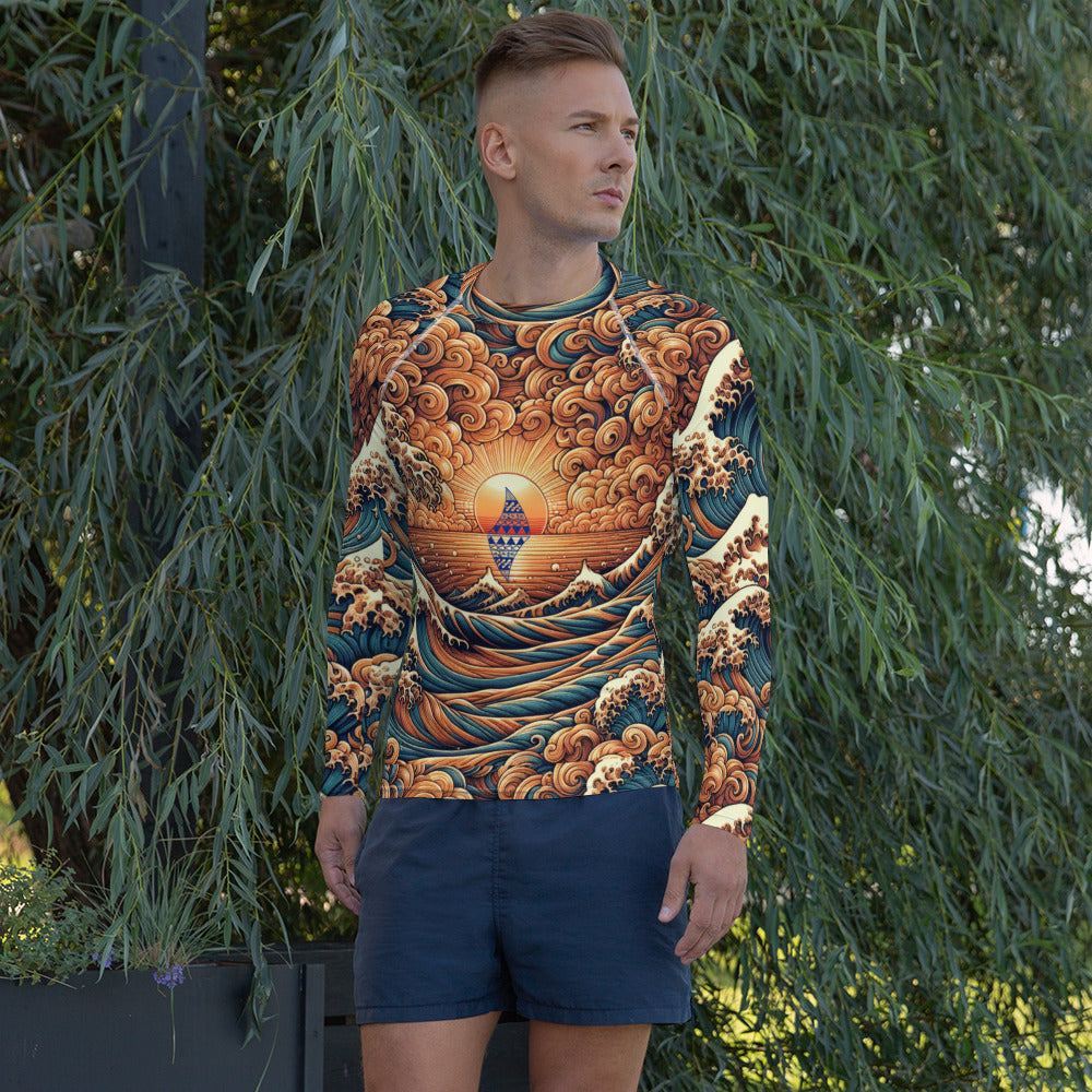 Japanese Wave Art / Men's Rash Guard Rash Guard Pa'akai & Kukui