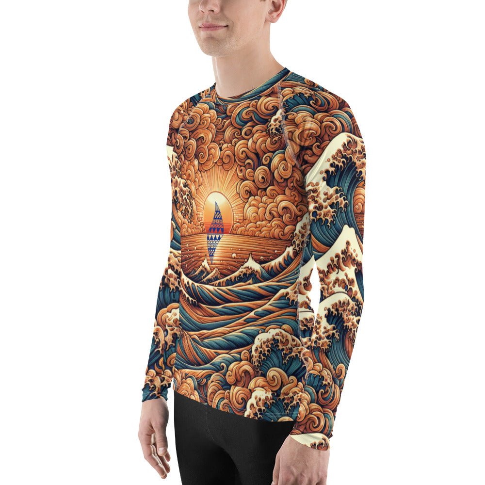 Japanese Wave Art / Men's Rash Guard Rash Guard Pa'akai & Kukui