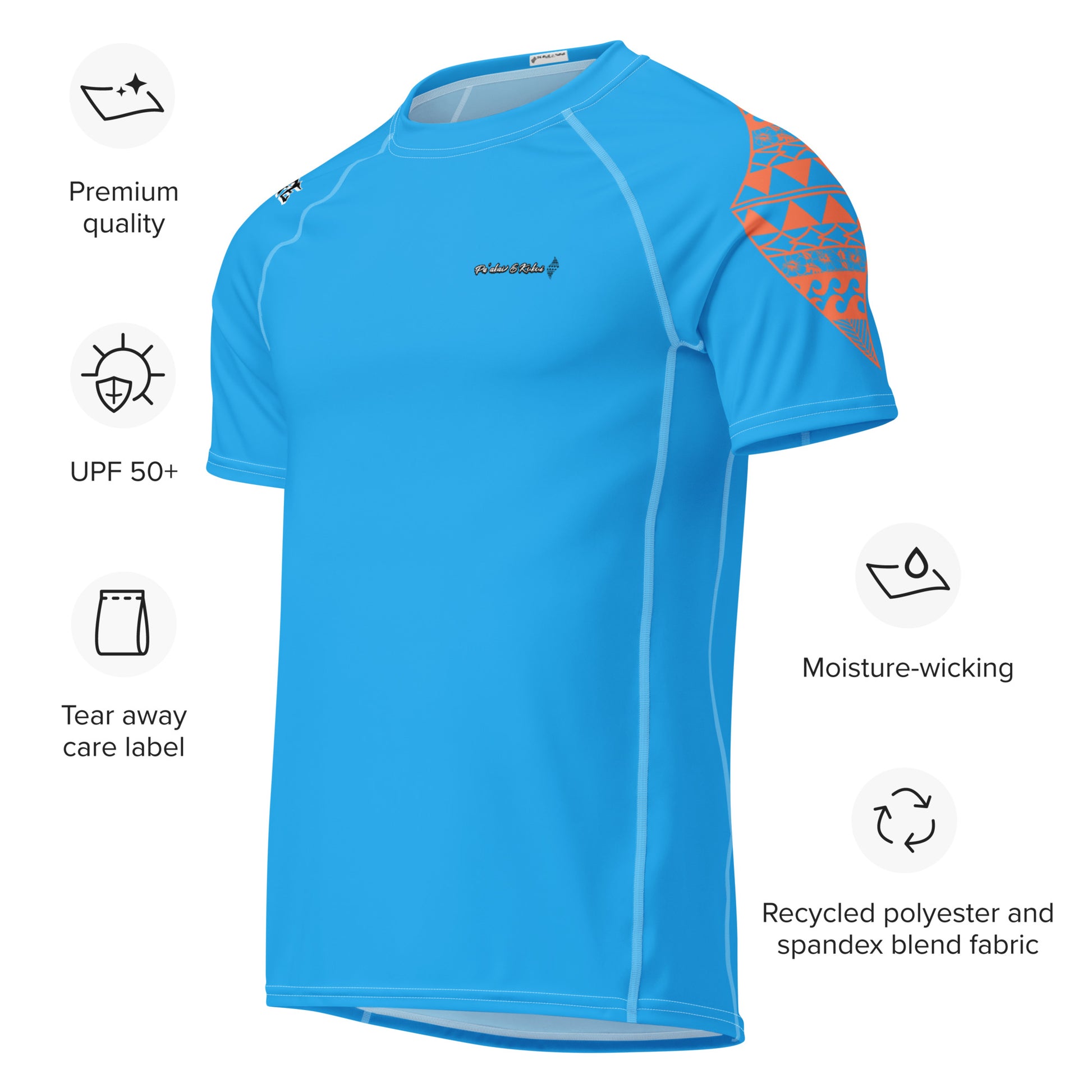 Pa'akai & Kukui Orange Logo - Men’s rash guard Men's Rash Guard Pa'akai & Kukui 2XS