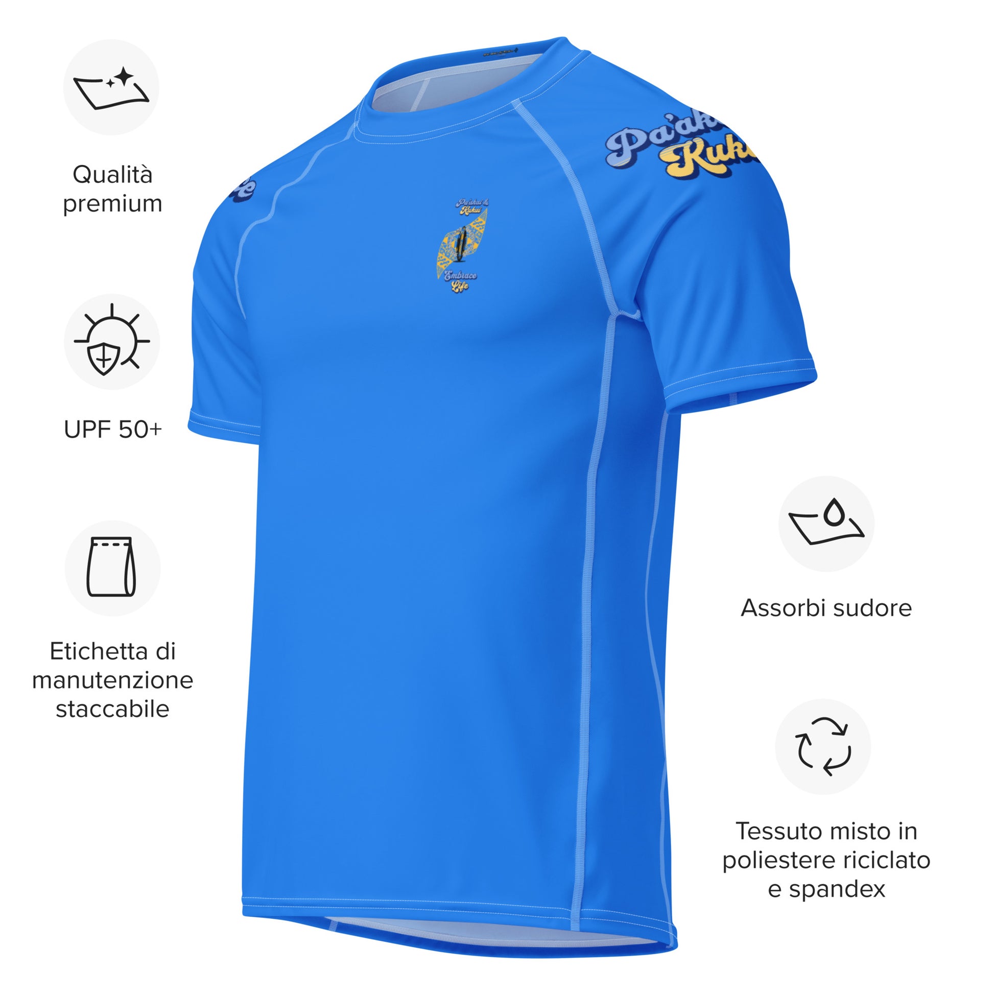 Pa'akai & Kukui Yellow Logo - Men’s rash guard Men's Rash Guard Pa'akai & Kukui