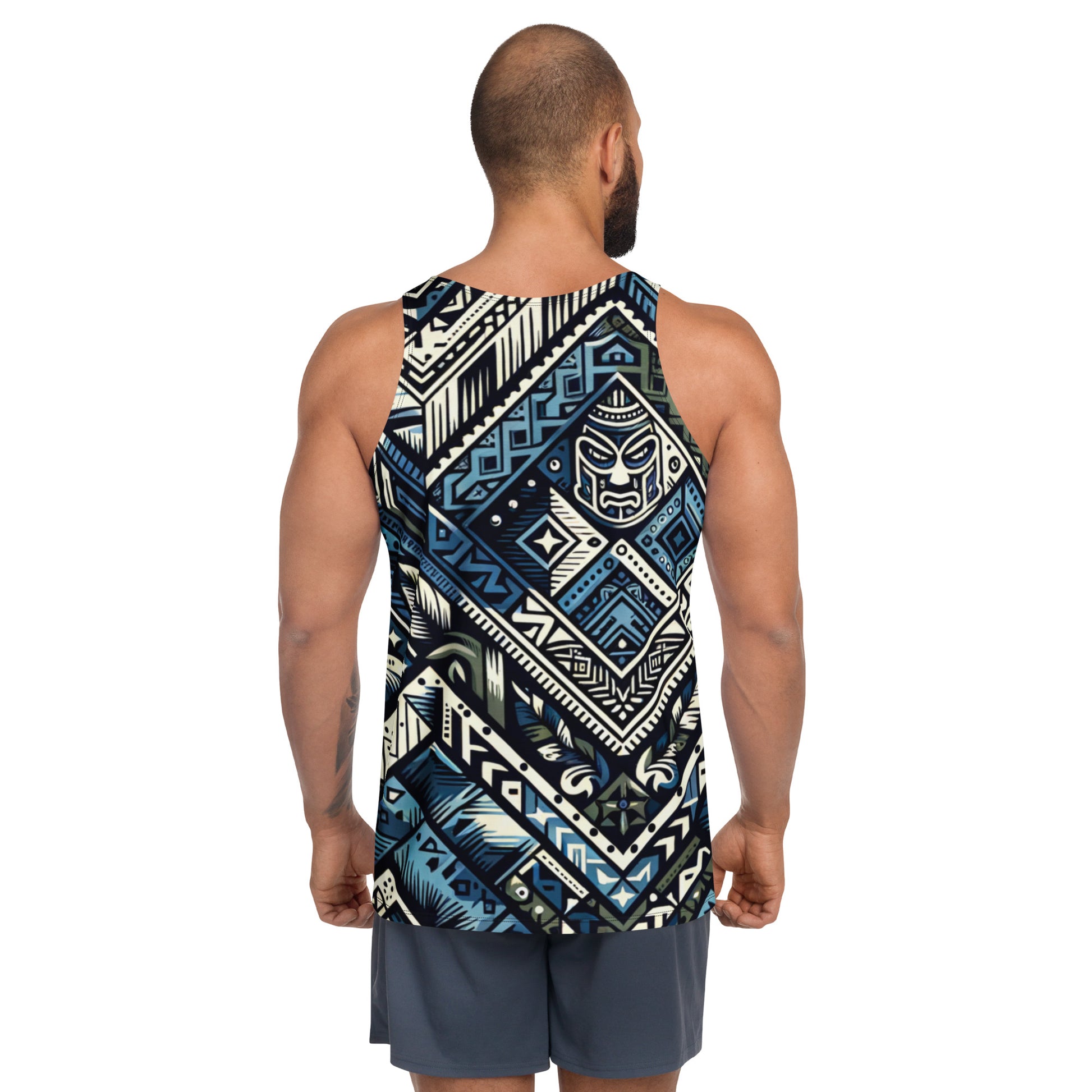 Koa Camo Tribal Blue Tank Top Tank Top Pa'akai & Kukui