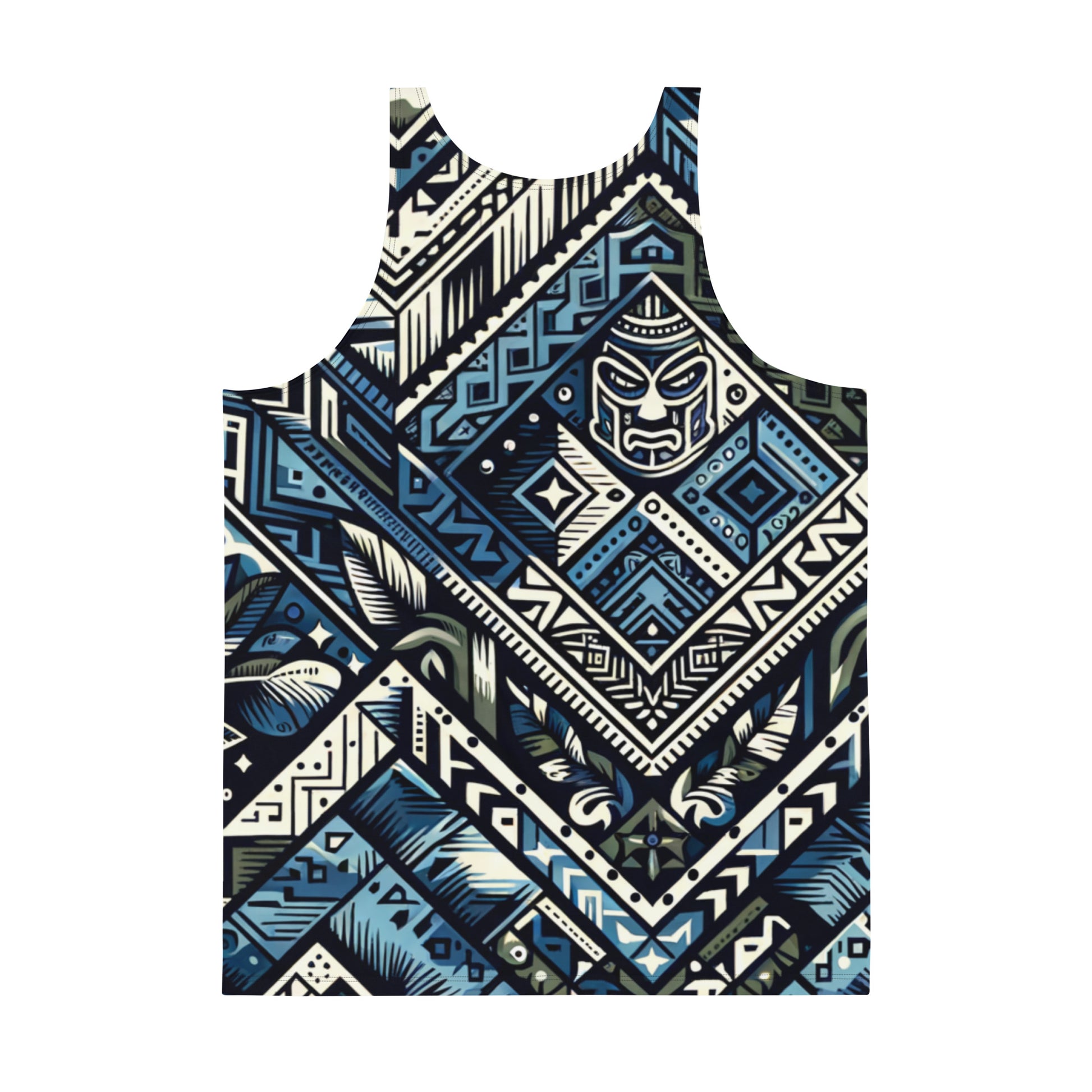 Koa Camo Tribal Blue Tank Top Tank Top Pa'akai & Kukui