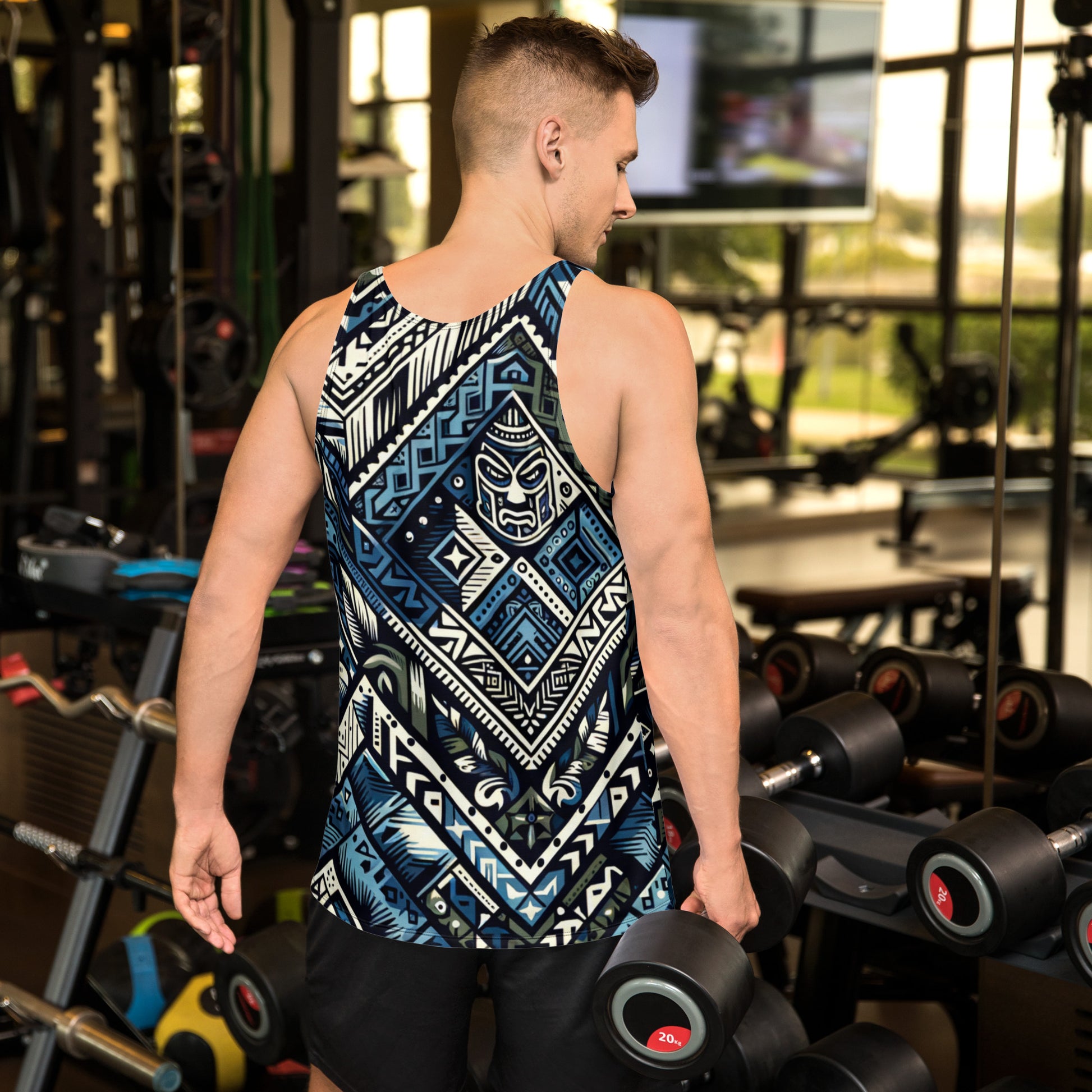Koa Camo Tribal Blue Tank Top Tank Top Pa'akai & Kukui
