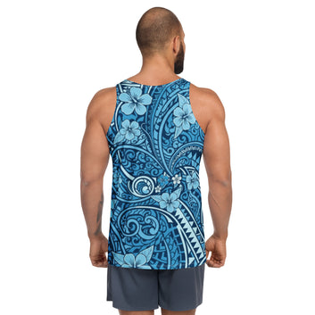 'Uliuli Lāhui (Tribal Blue) Tank Top CUT-SEW Pa'akai & Kukui