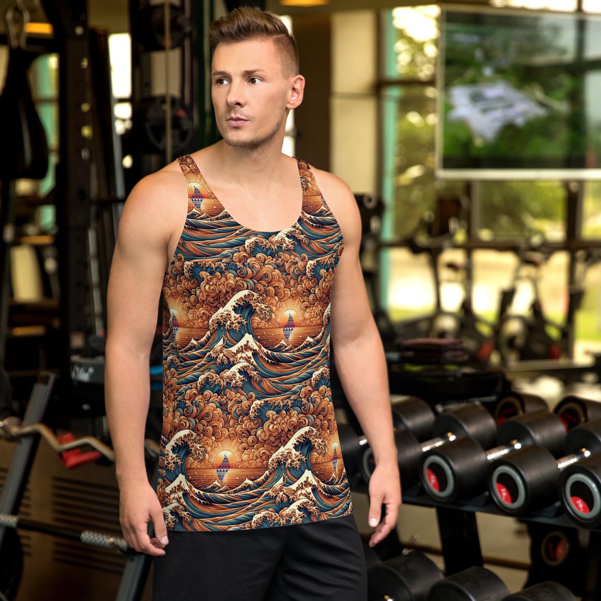 Japanese Wave Art Tank Top Tank Top Pa'akai & Kukui XS