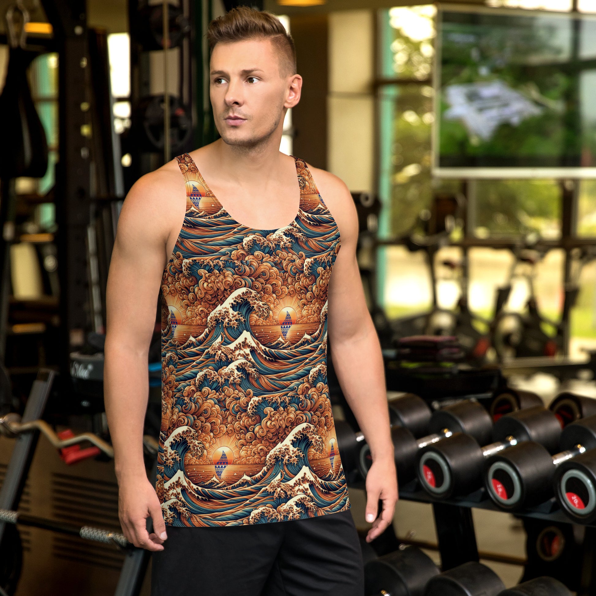 Japanese Wave Art Tank Top Tank Top Pa'akai & Kukui XS