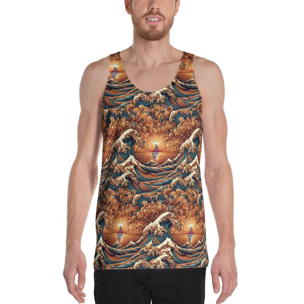 Japanese Wave Art Tank Top Tank Top Pa'akai & Kukui