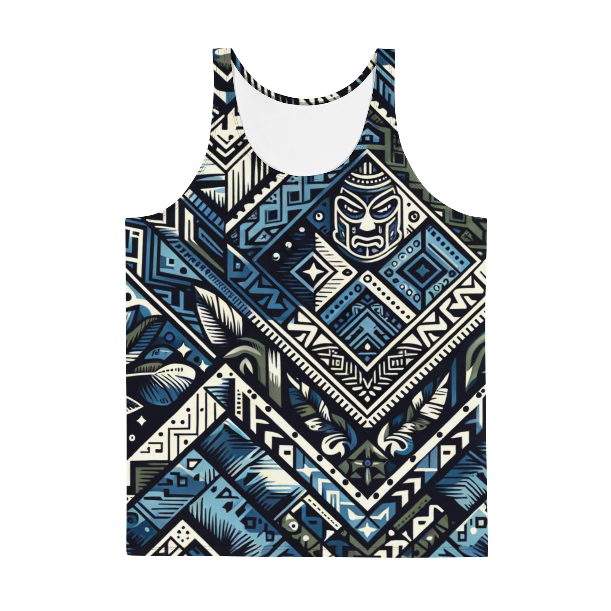 Koa Camo Tribal Blue Tank Top Tank Top Pa'akai & Kukui