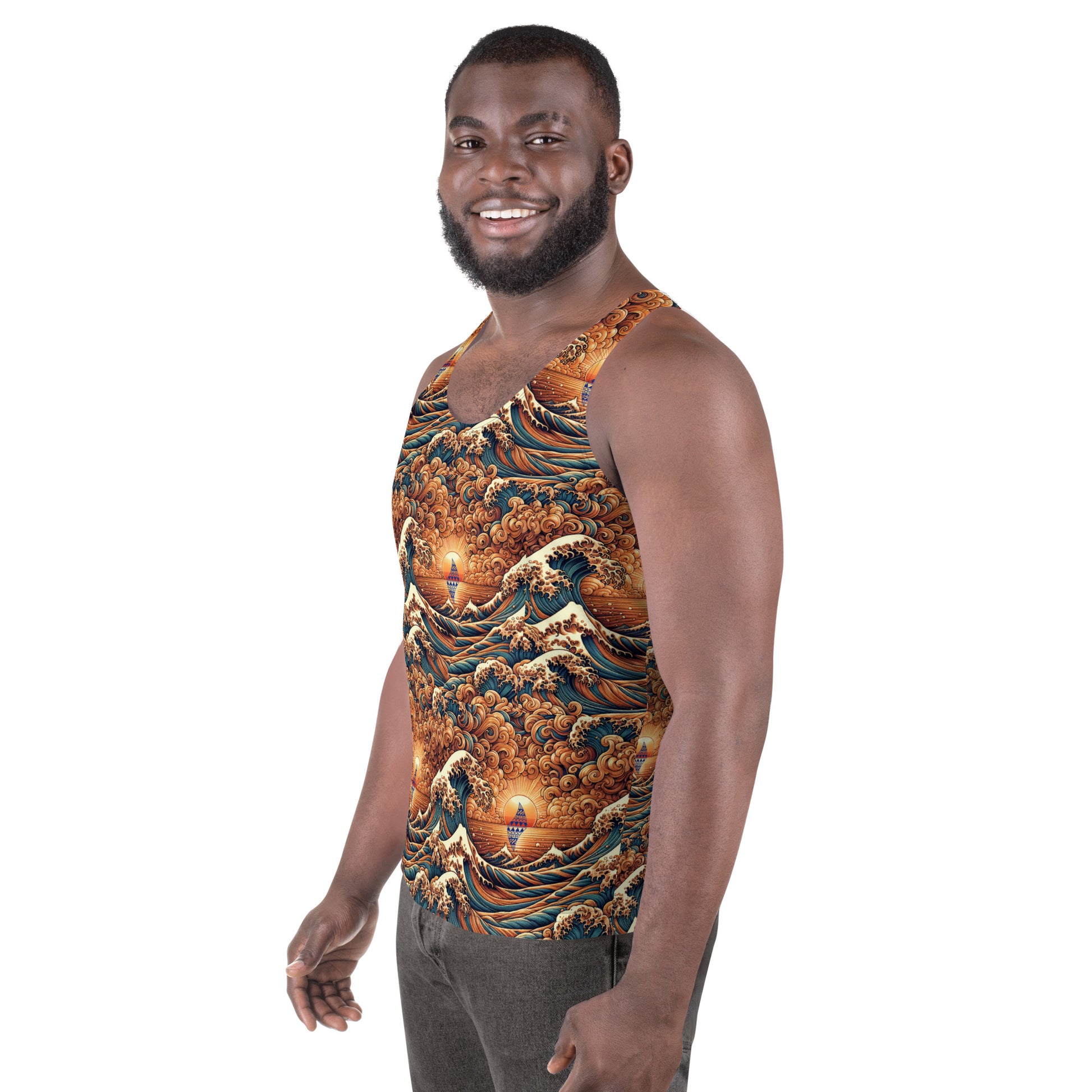Japanese Wave Art Tank Top Tank Top Pa'akai & Kukui