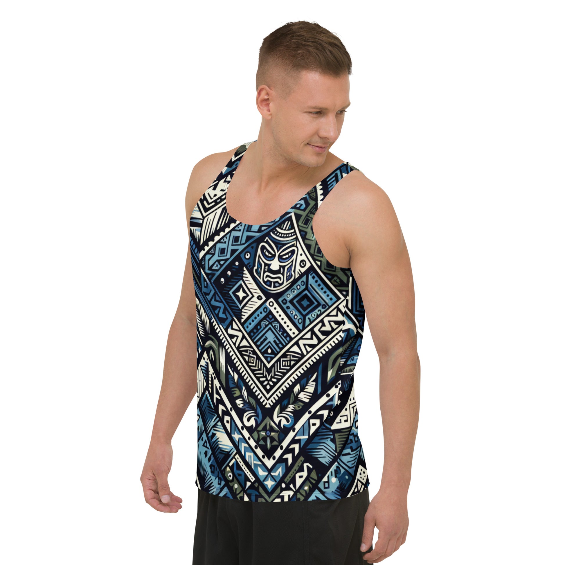 Koa Camo Tribal Blue Tank Top Tank Top Pa'akai & Kukui