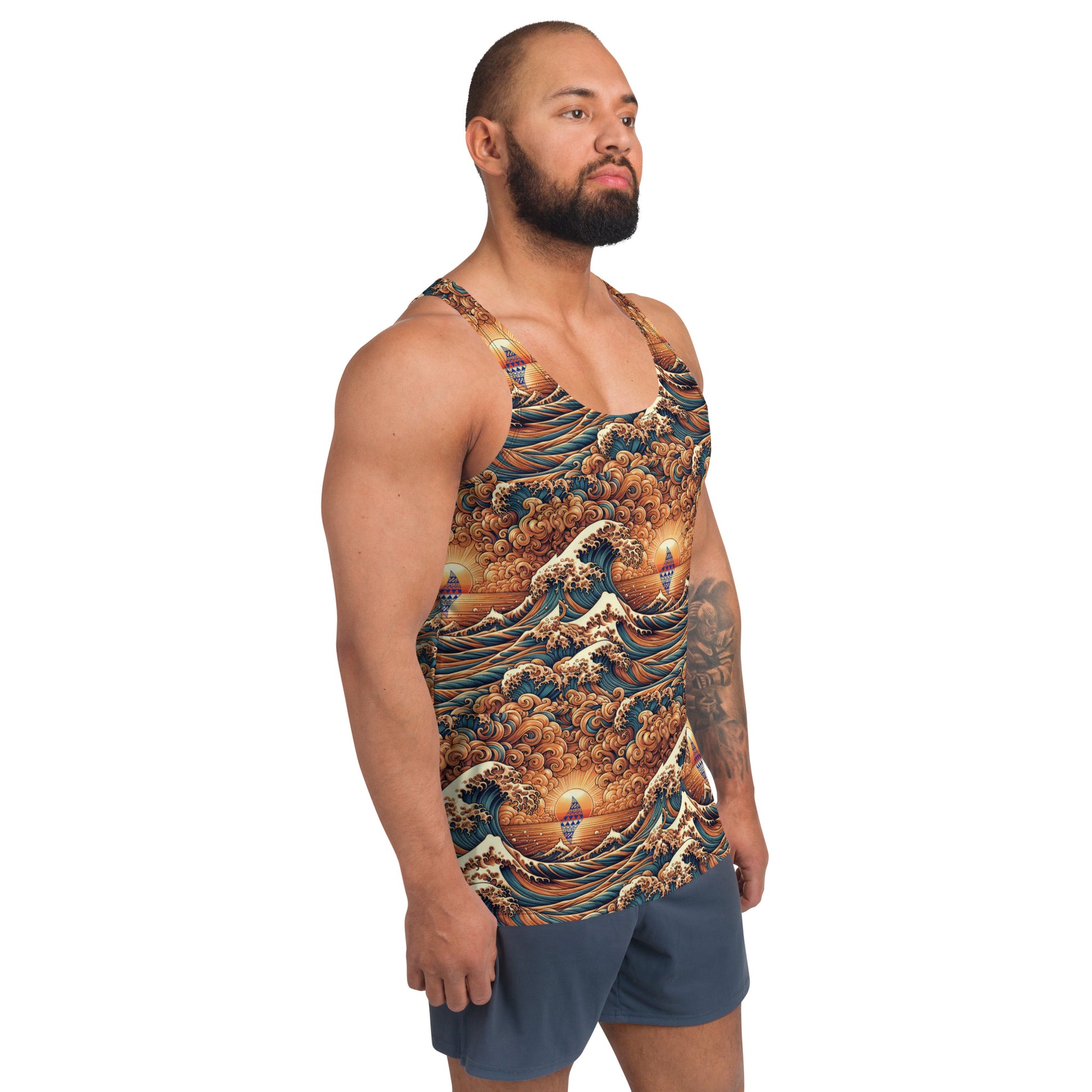 Japanese Wave Art Tank Top Tank Top Pa'akai & Kukui