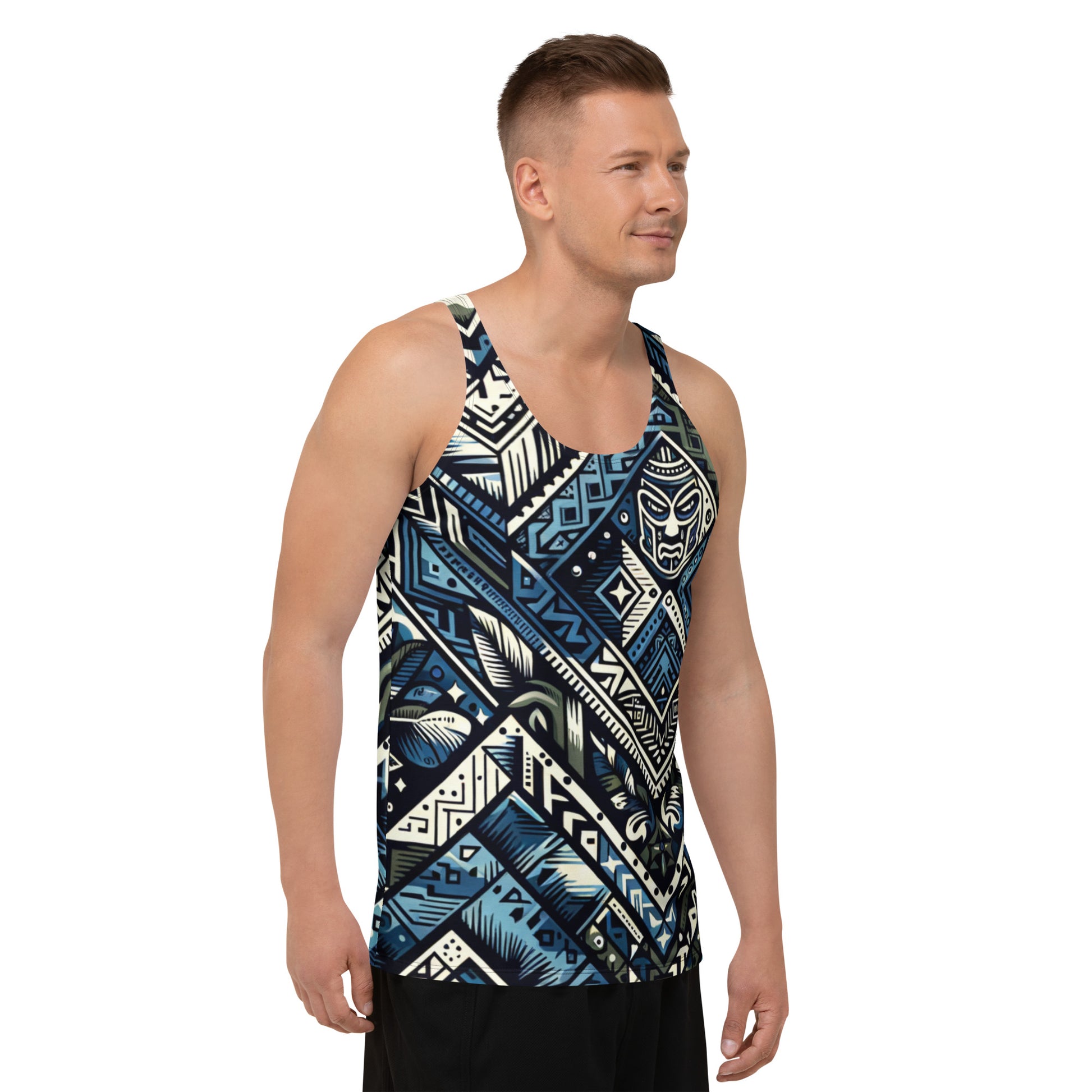 Koa Camo Tribal Blue Tank Top Tank Top Pa'akai & Kukui