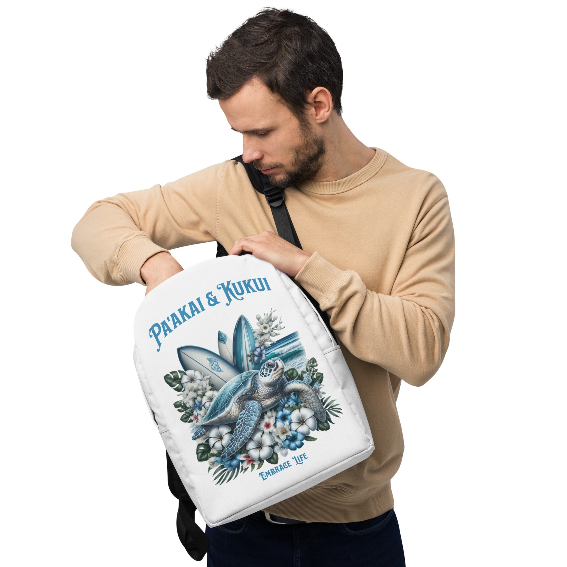 Blue Sea Turtle Backpack Back Pack Pa'akai & Kukui