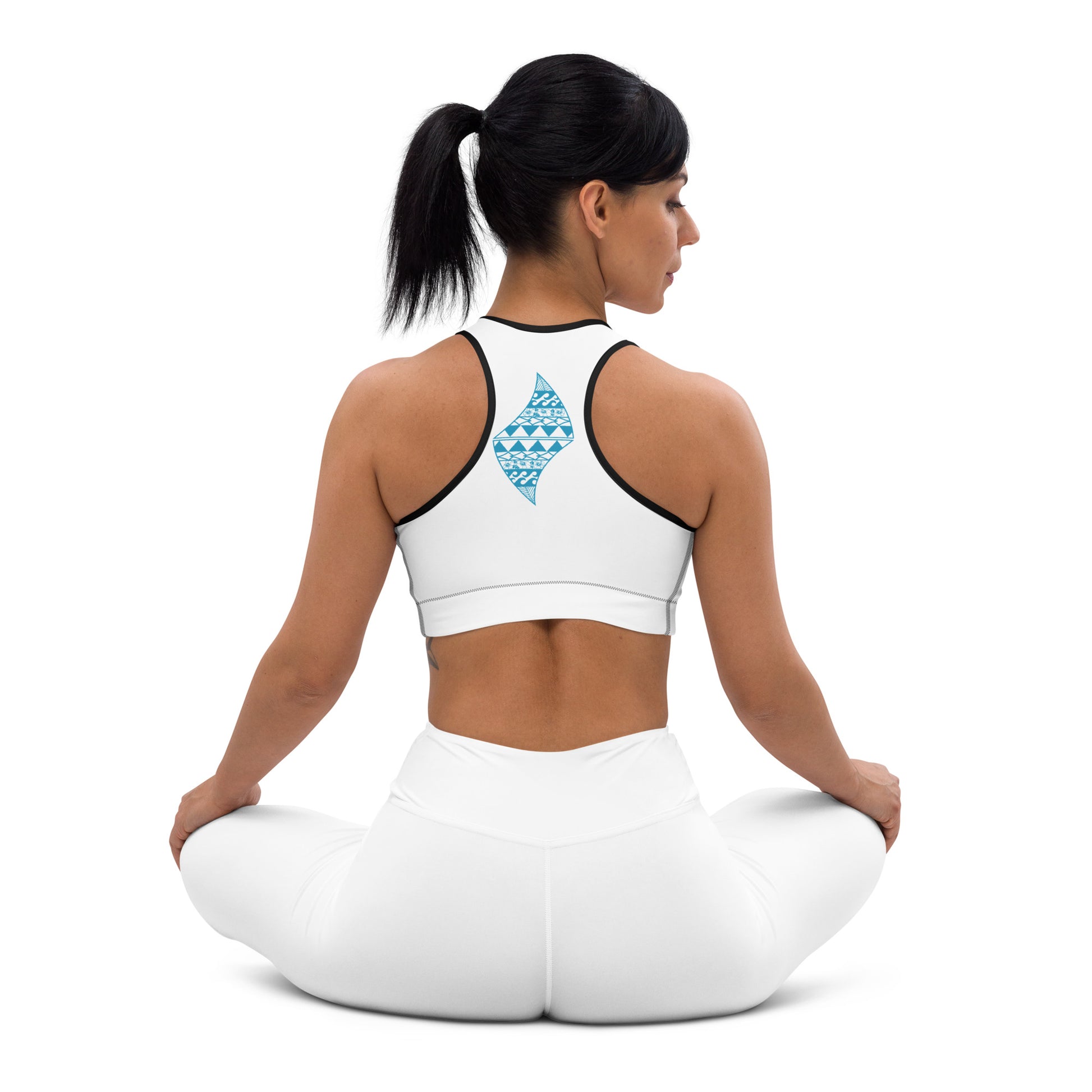 Tribal Sea Turtle Padded Sports Bra Sports Bra Pa'akai & Kukui