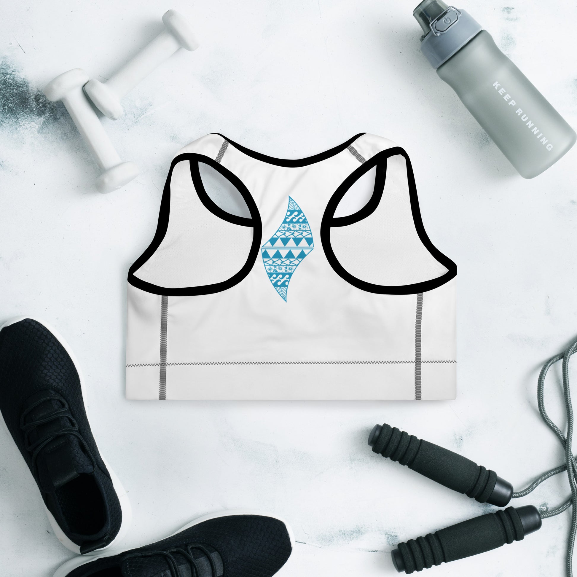 Tribal Sea Turtle Padded Sports Bra Sports Bra Pa'akai & Kukui