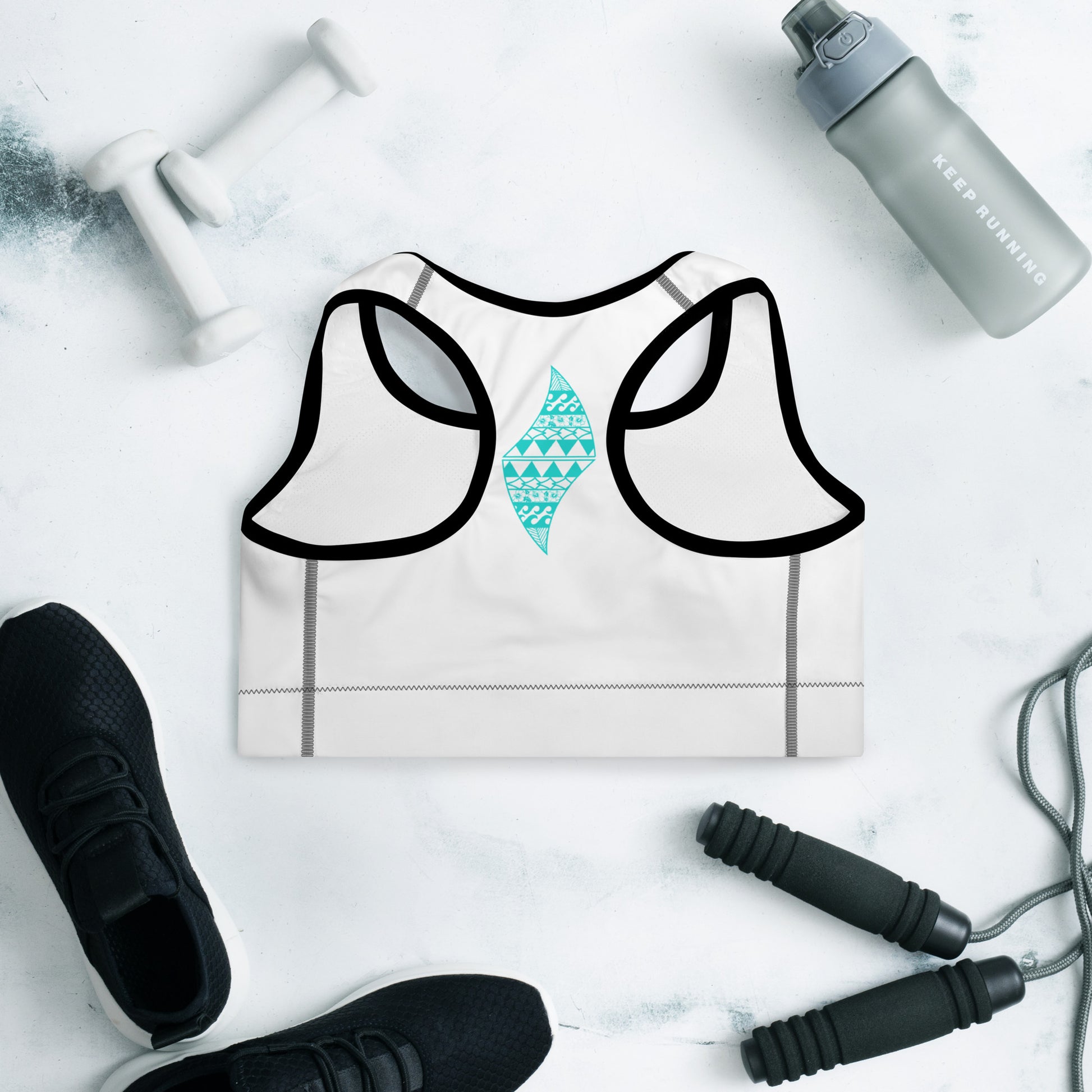 Aloha Vibes (Teal) Padded Sports Bra Sports Bra Pa'akai & Kukui