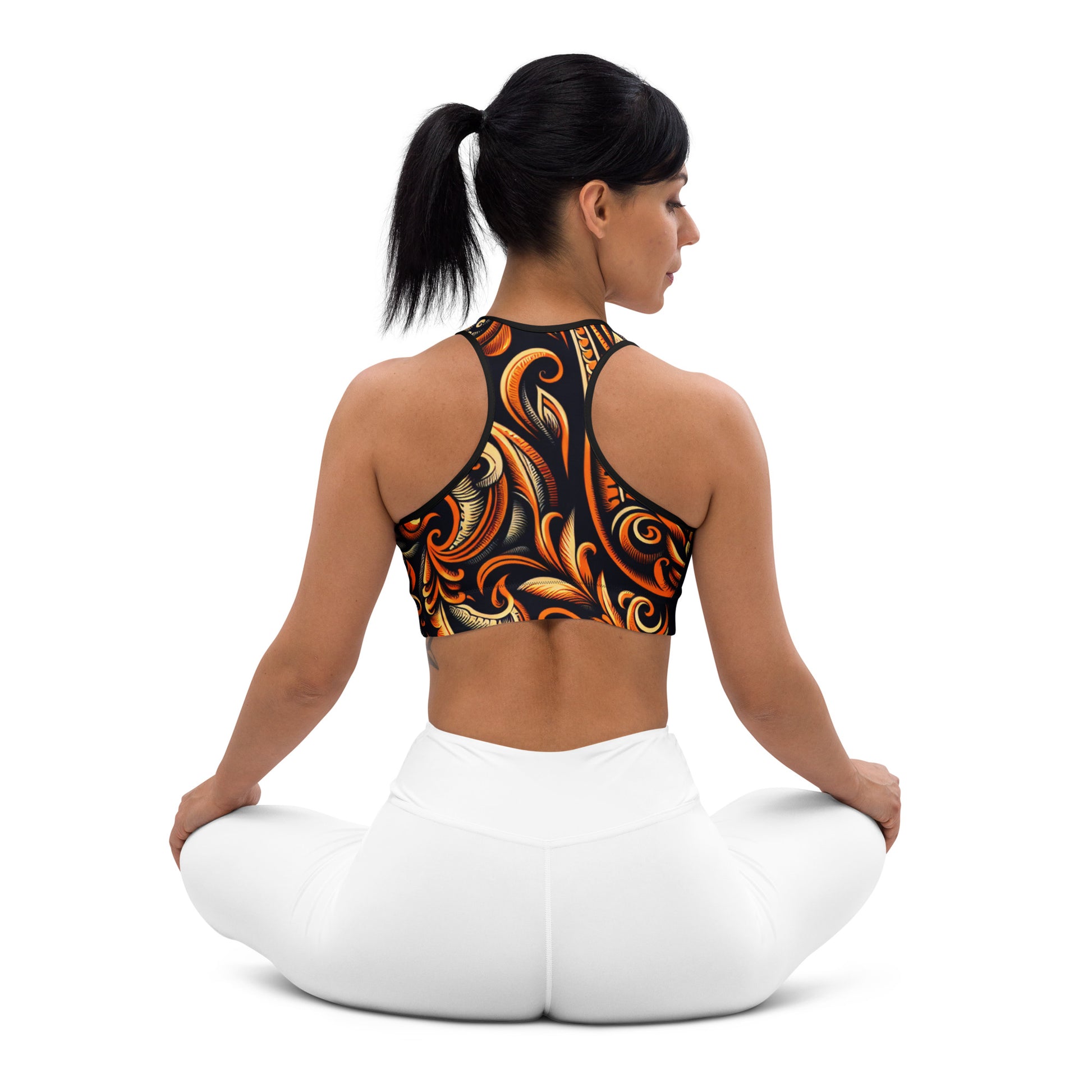 Laha'ole Pasley Padded Sports Bra Sports Bra Pa'akai & Kukui