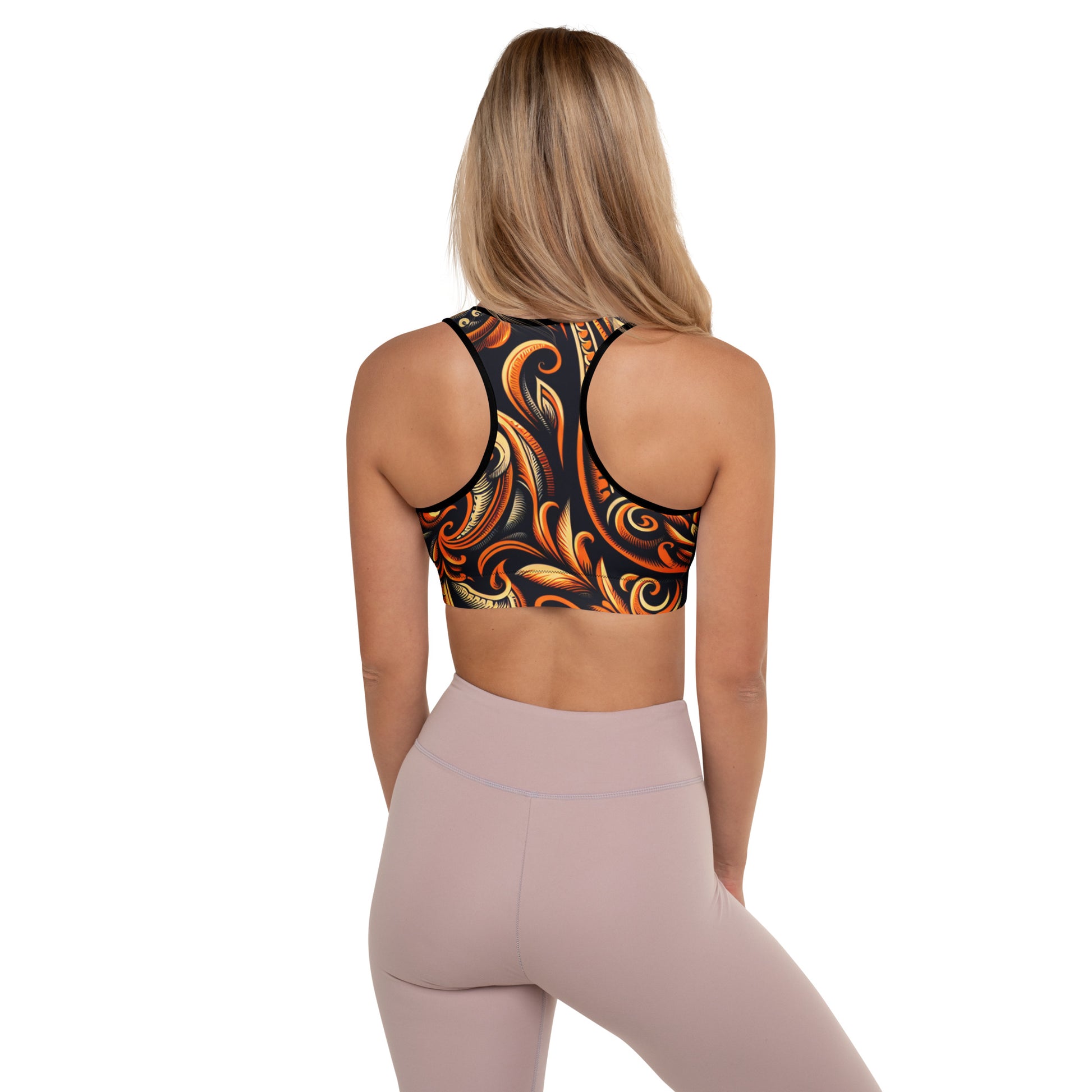 Laha'ole Pasley Padded Sports Bra Sports Bra Pa'akai & Kukui