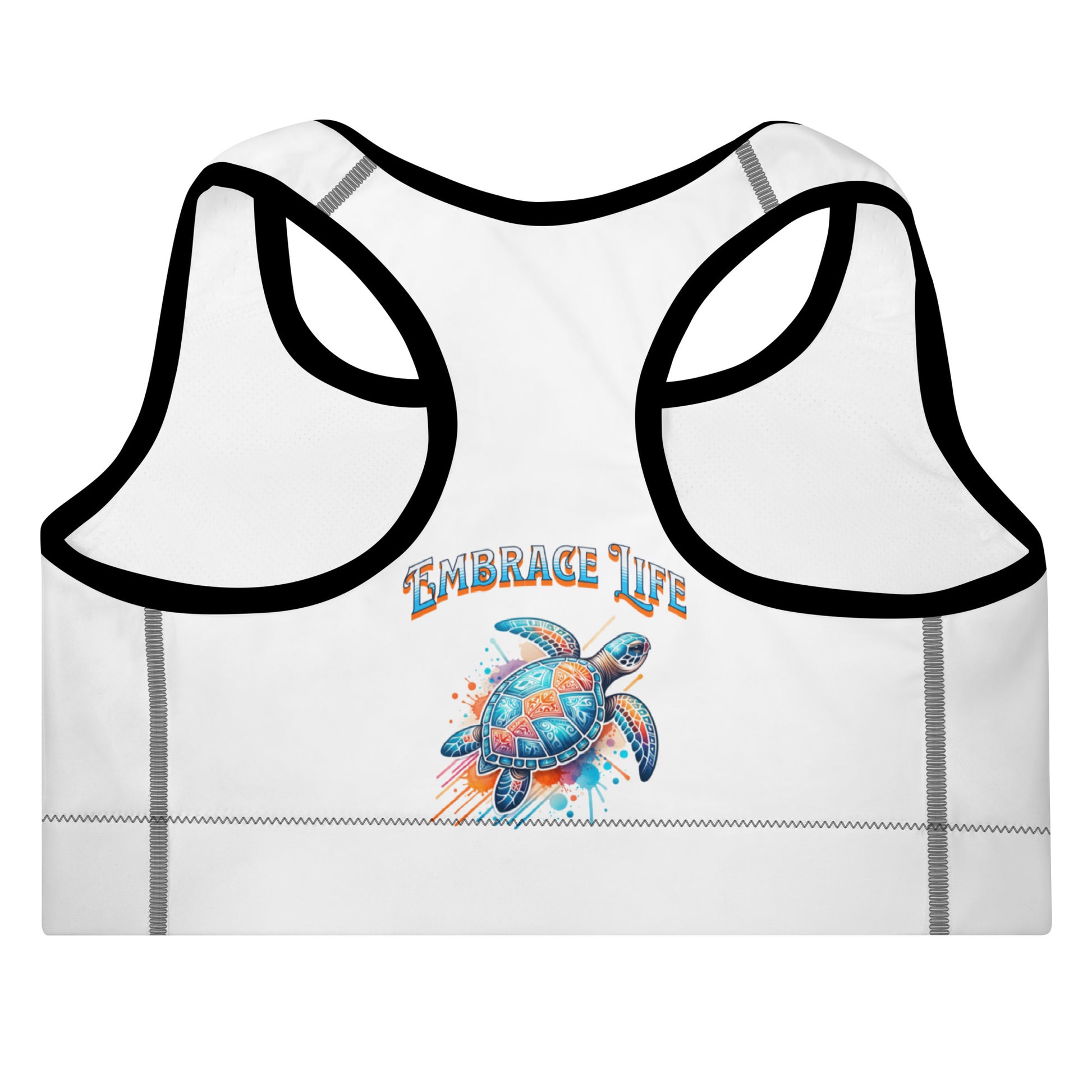 Tribal Sea Turtle Padded Sports Bra Sports Bra Pa'akai & Kukui