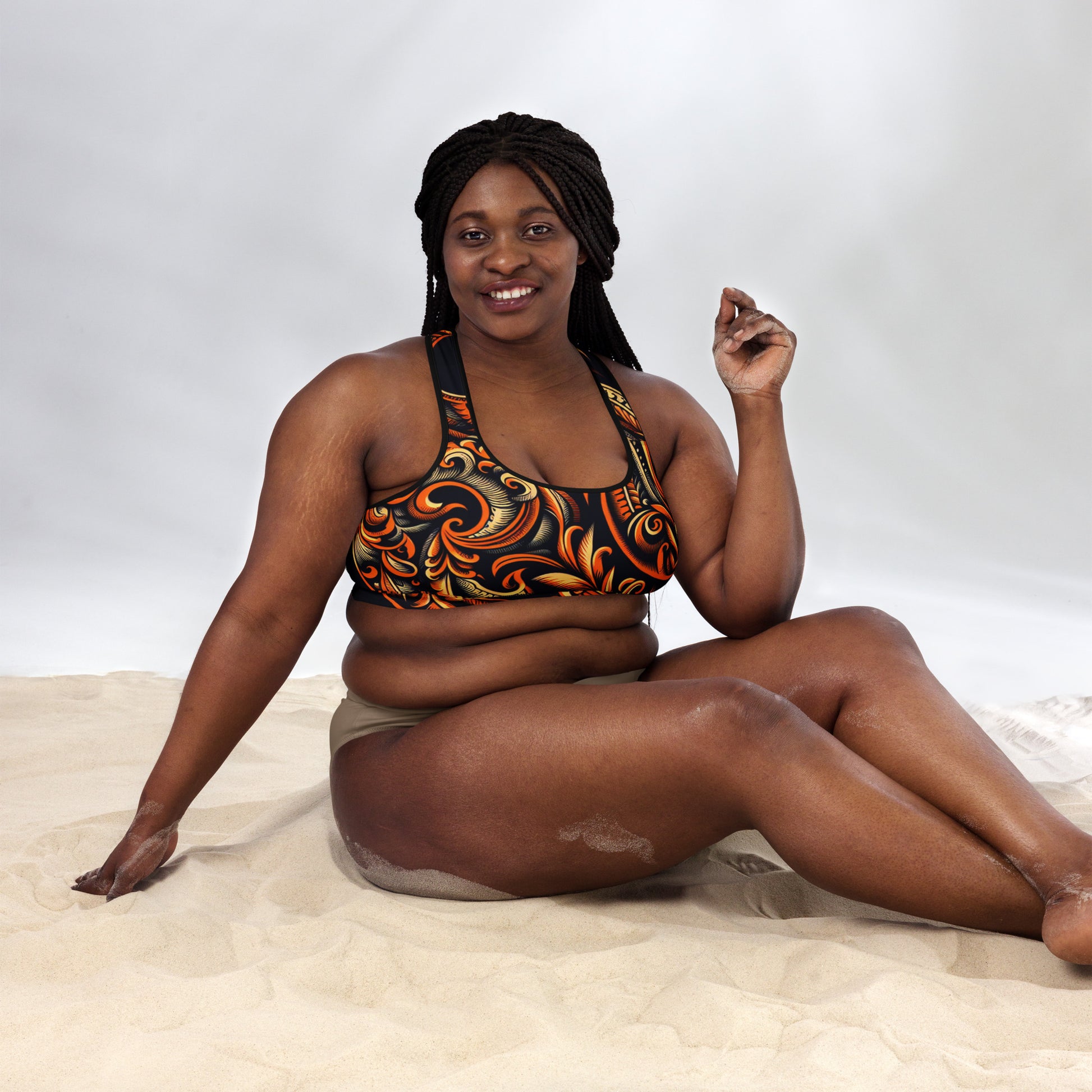 Laha'ole Pasley Padded Sports Bra Sports Bra Pa'akai & Kukui