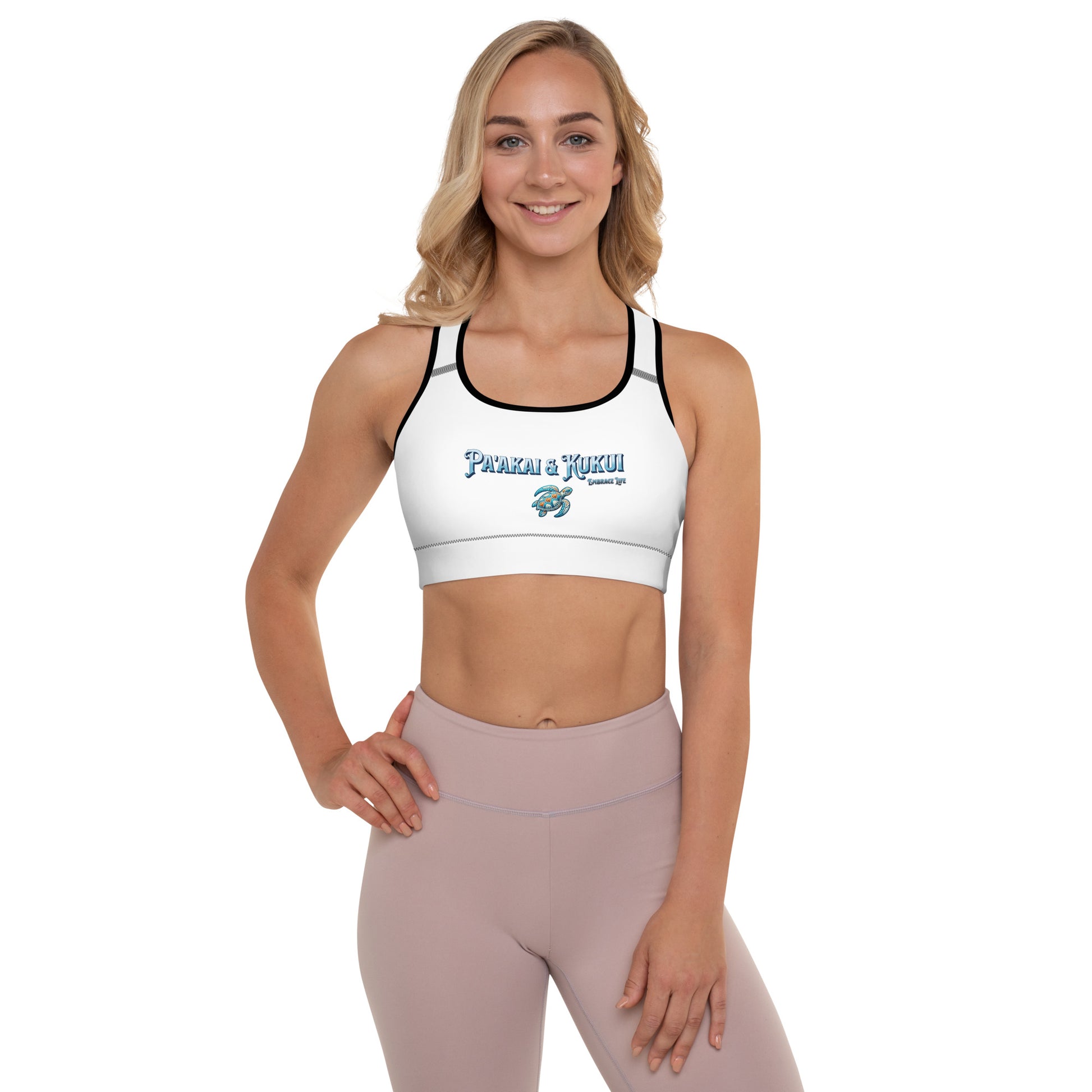 Tribal Sea Turtle Padded Sports Bra Sports Bra Pa'akai & Kukui