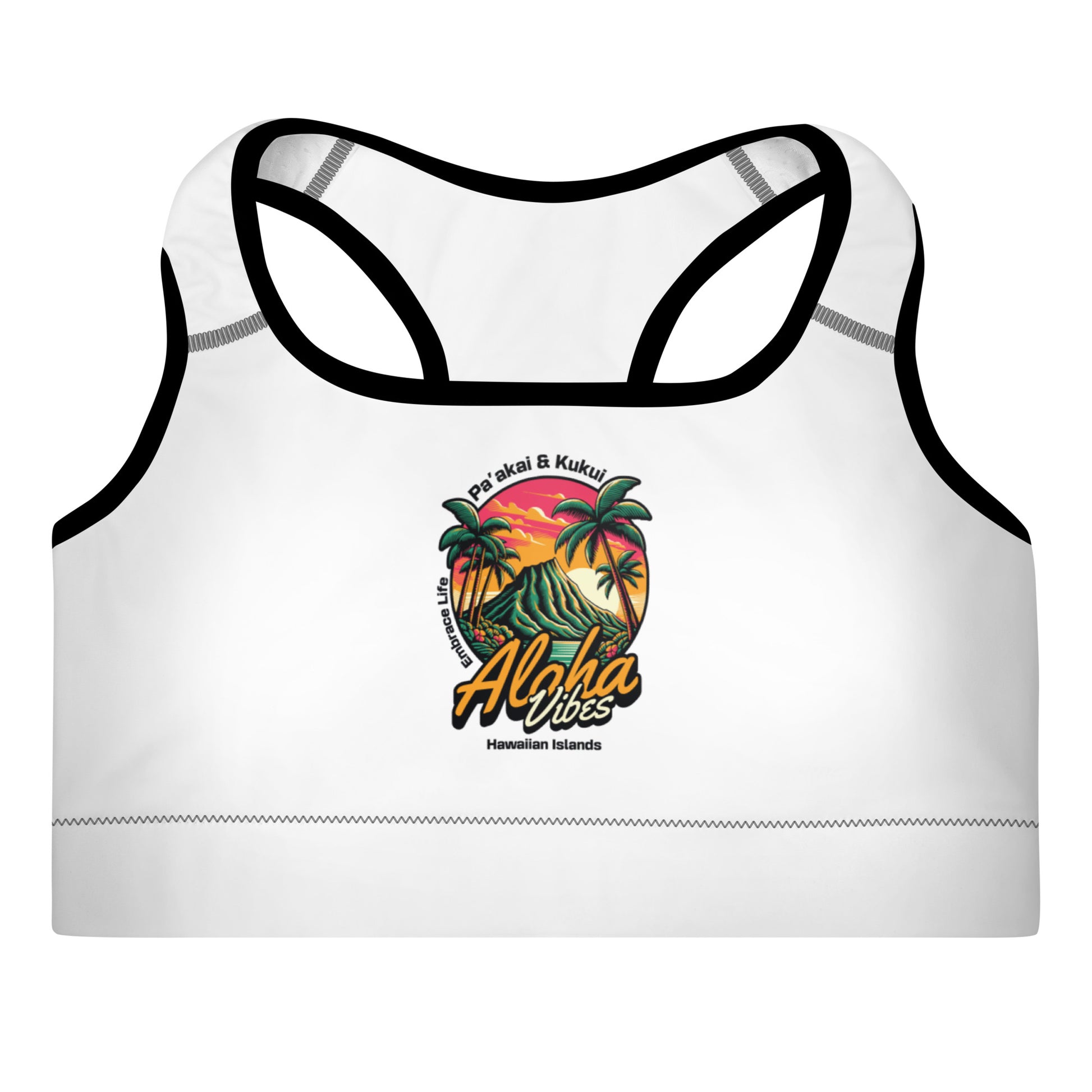 Aloha Vibes Padded Sports Bra Sports Bra Pa'akai & Kukui