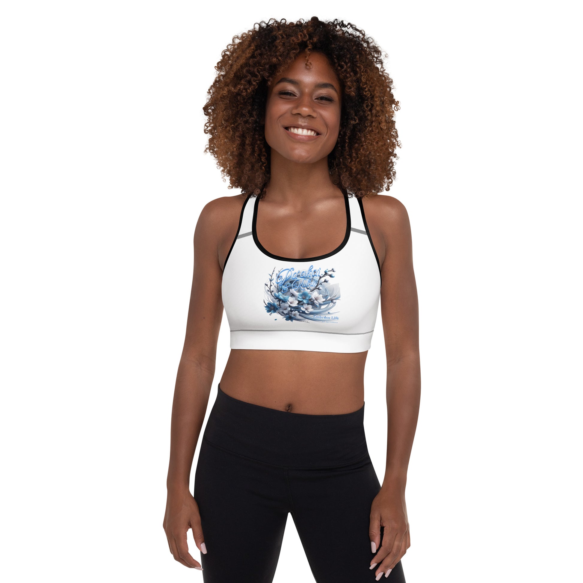 Japanese Cherry Blossom Padded Sports Bra Sports Bra Pa'akai & Kukui